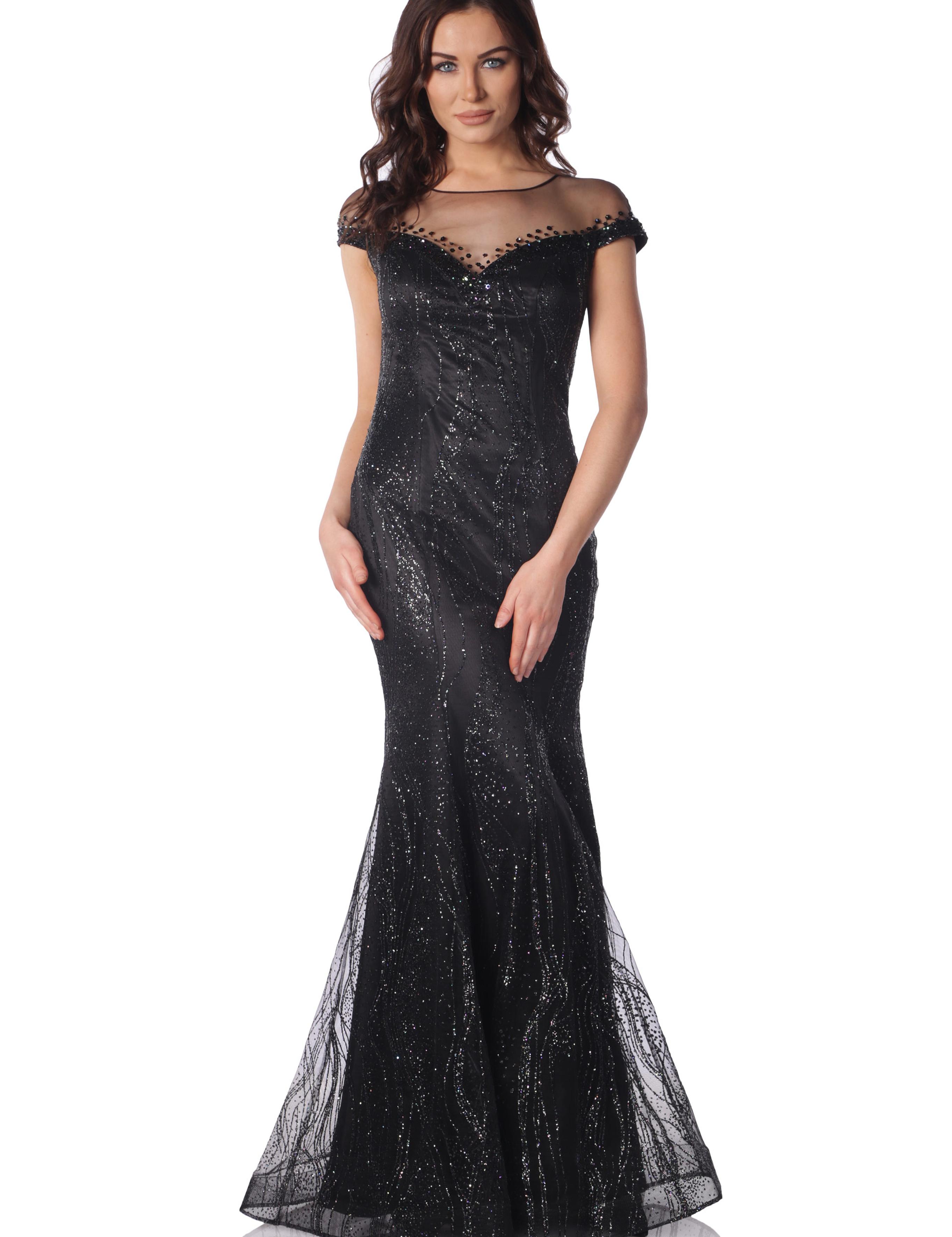 SIYAH Balık Abiye Elbise