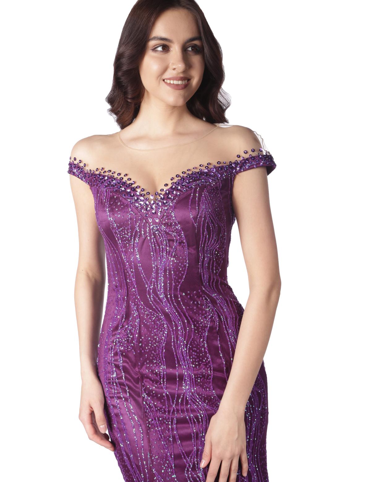 PEMBE Balık Abiye Elbise - 50212947003