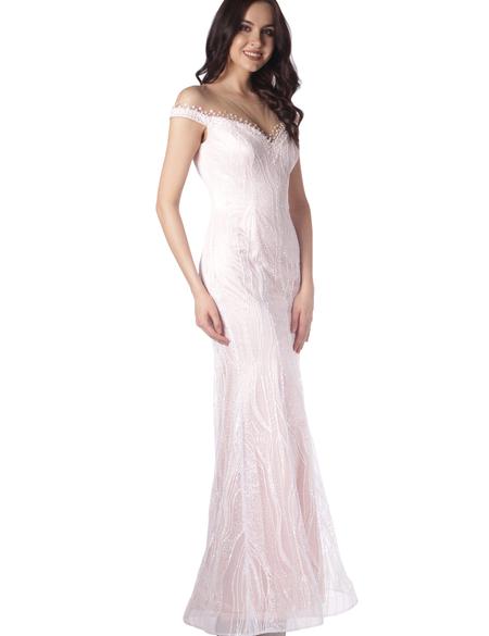 PEMBE Balık Abiye Elbise - 50212949001