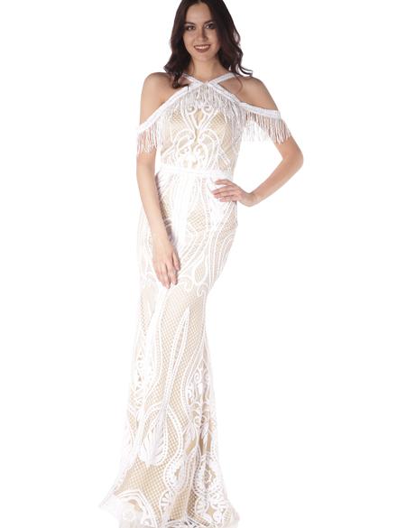 BEYAZ Balık Abiye Elbise - 50212958002