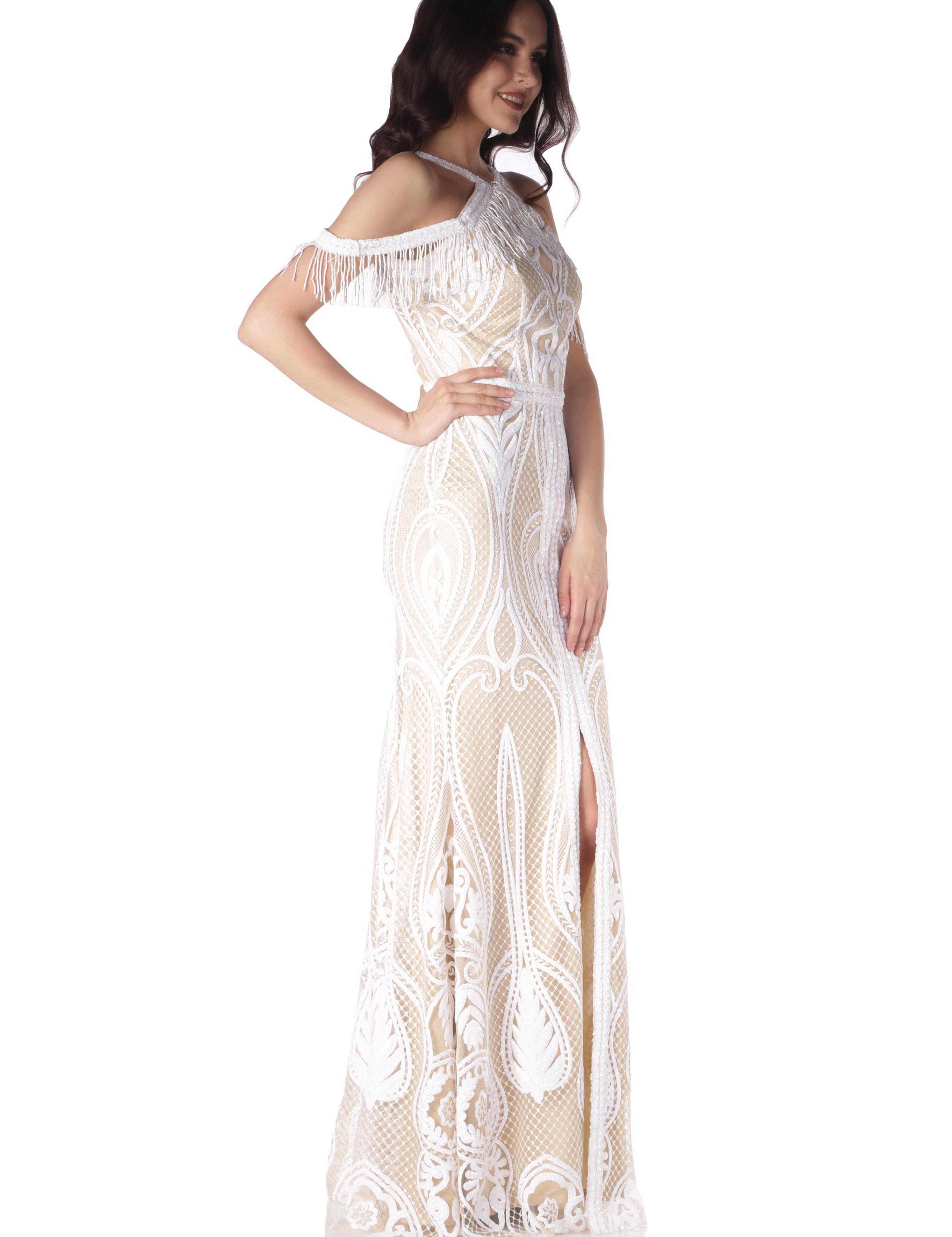 BEYAZ Balık Abiye Elbise