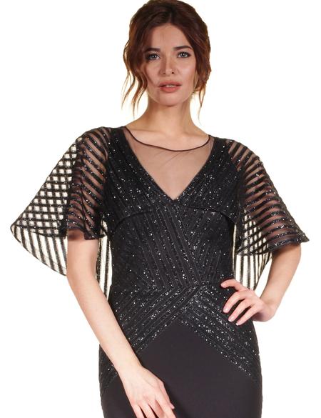 SIYAH Balık Abiye Elbise - 50212977001