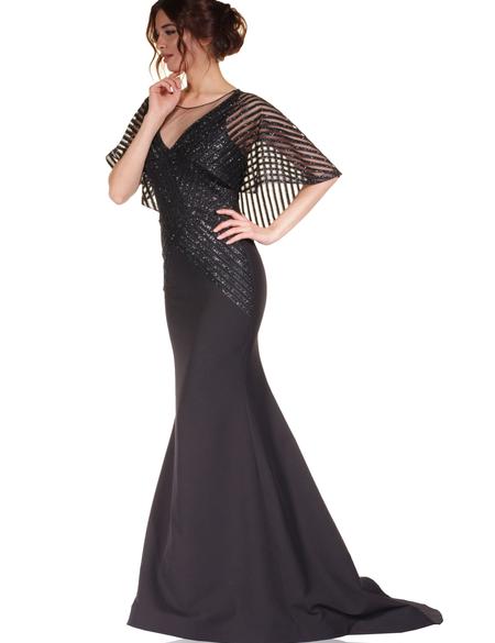 SIYAH Balık Abiye Elbise - 50212977001