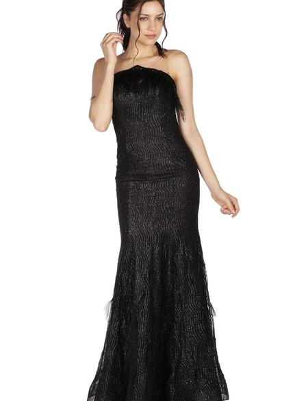 SIYAH Balık Abiye Elbise - 50212984001