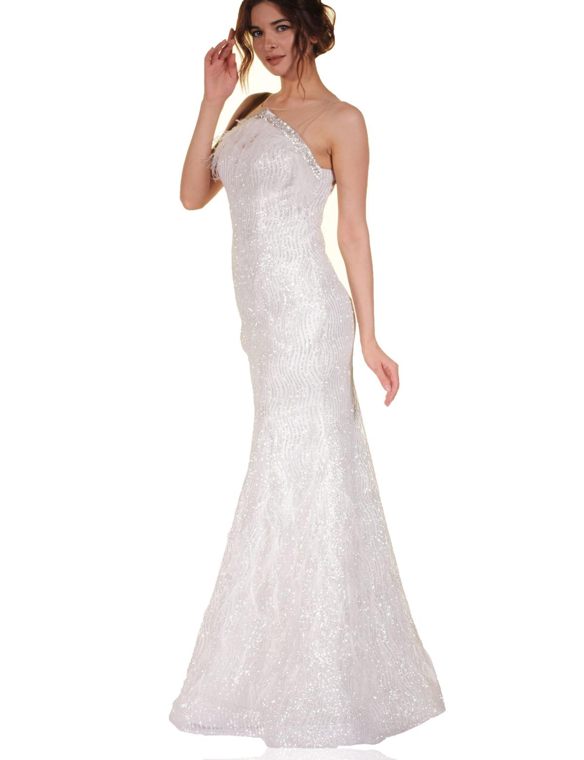 BEYAZ Balık Abiye Elbise - 50212985001