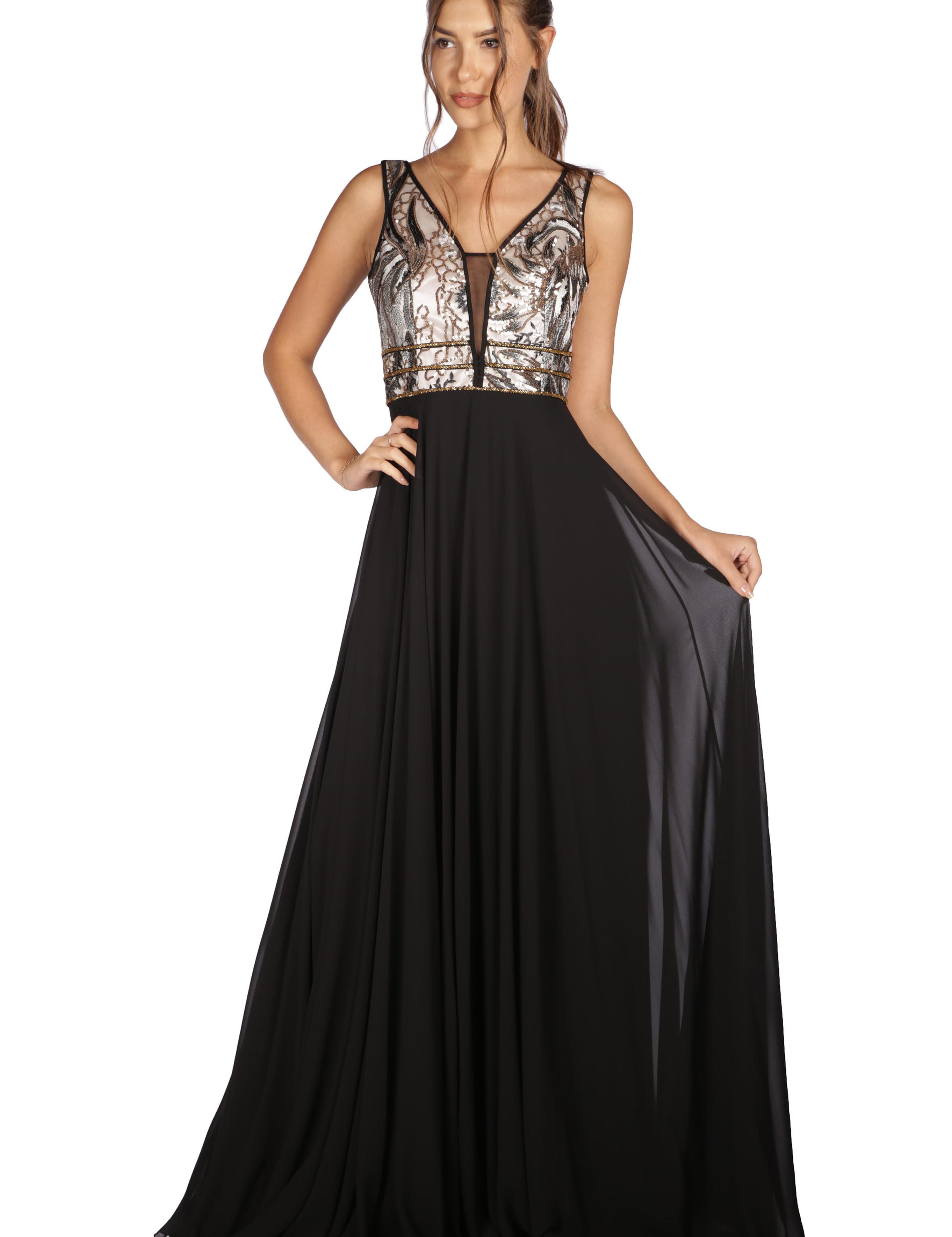 SIYAH Uzun Abiye Elbise