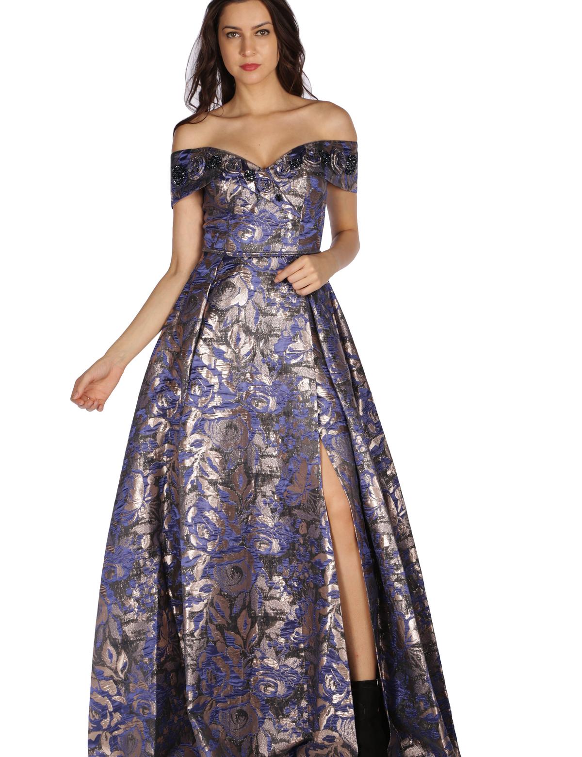 LACIVERT Prenses Abiye Elbise