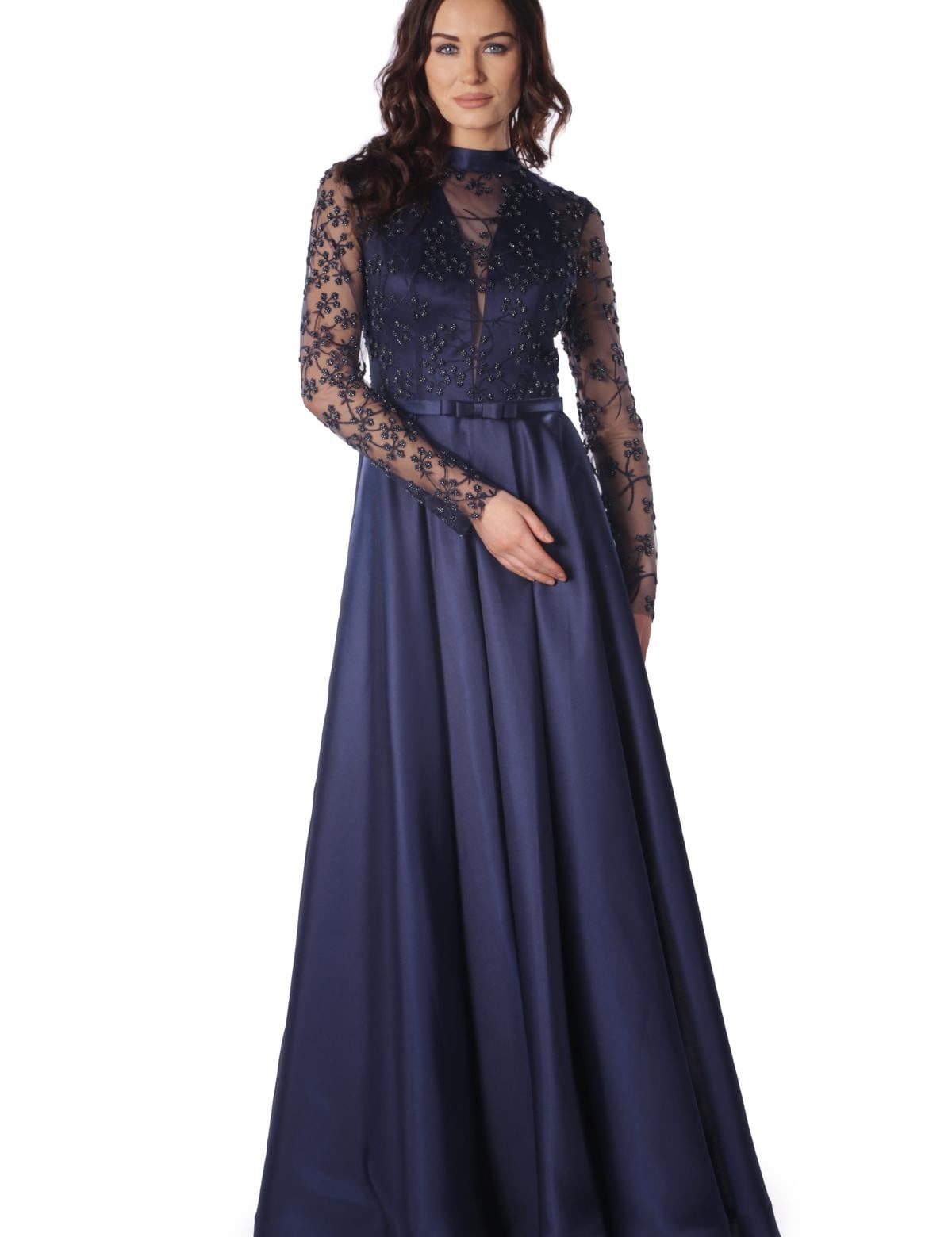 LACIVERT Prenses Abiye Elbise