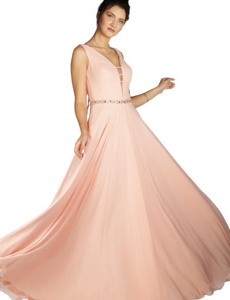 PEMBE Uzun Abiye Elbise - 50213040001