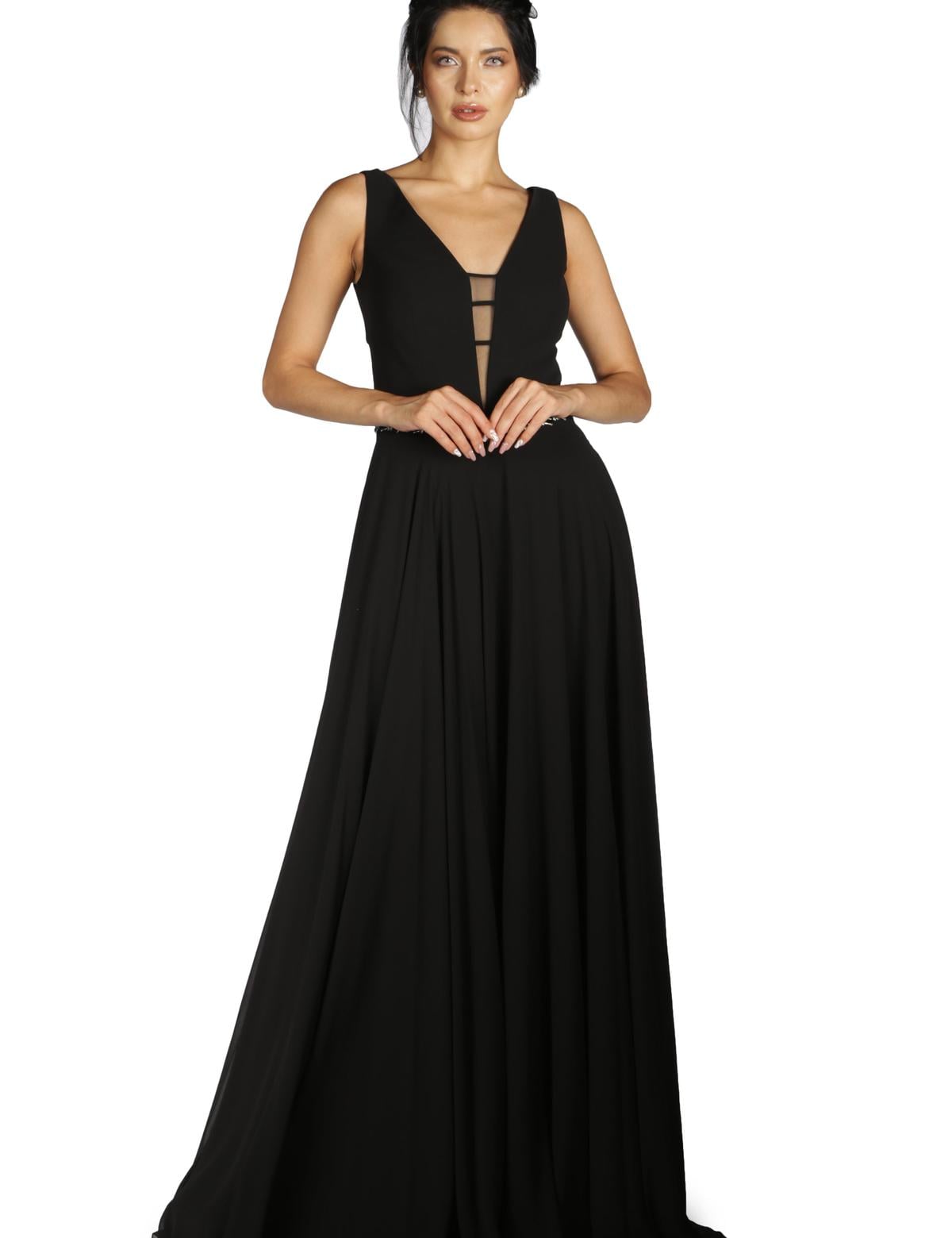 SIYAH Uzun Abiye Elbise