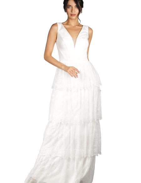 BEYAZ Uzun Abiye Elbise - 50213060002