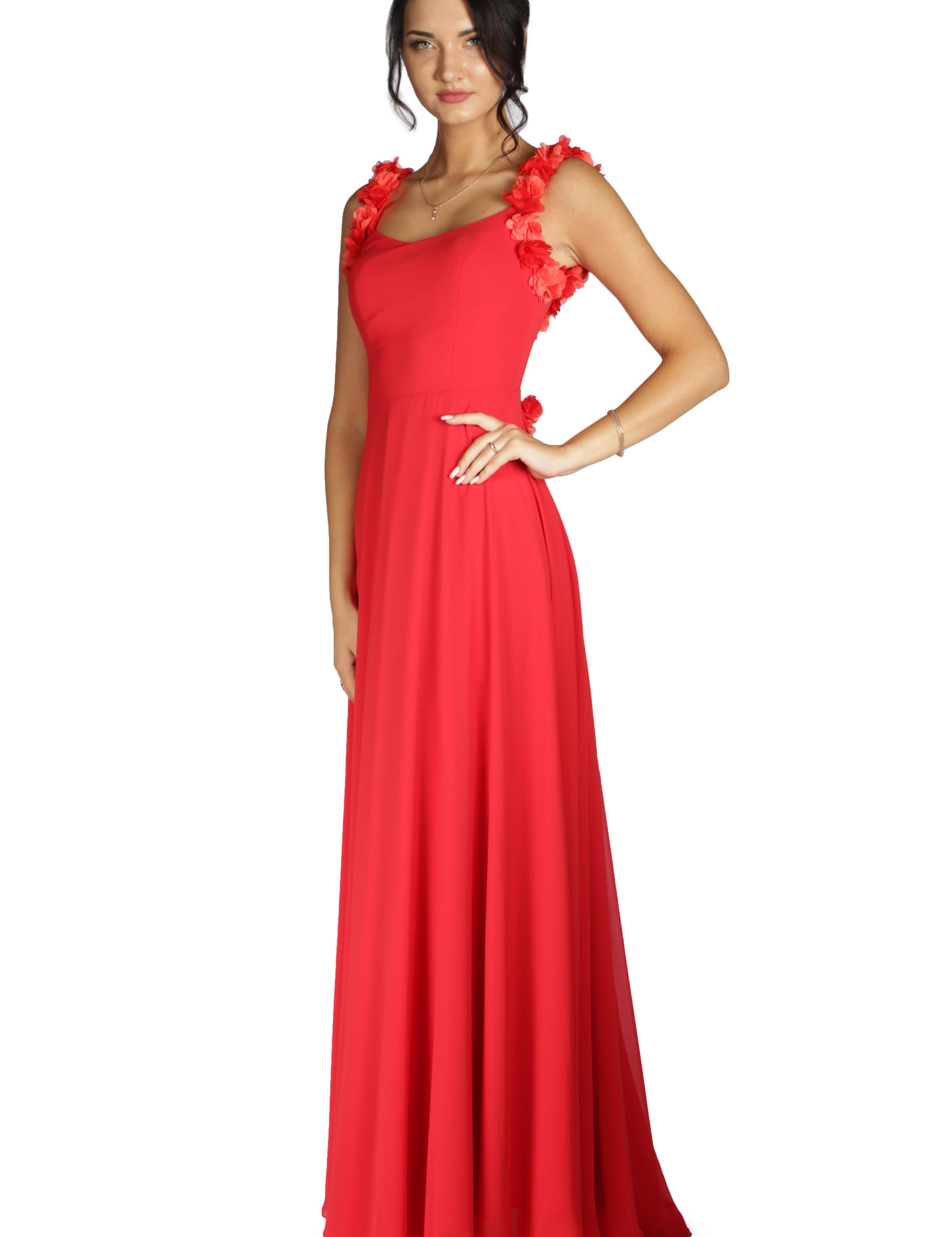 KIRMIZI Uzun Abiye Elbise