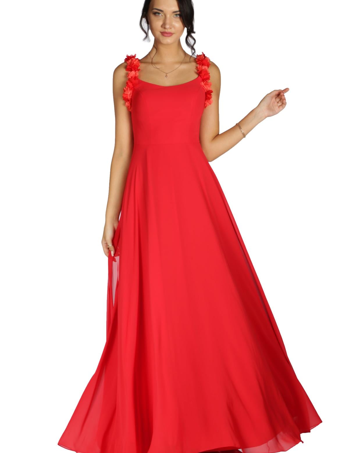 KIRMIZI Uzun Abiye Elbise