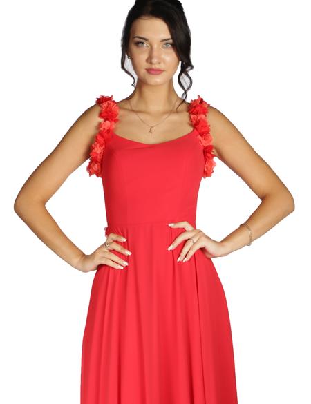 KIRMIZI Uzun Abiye Elbise - 50213066001