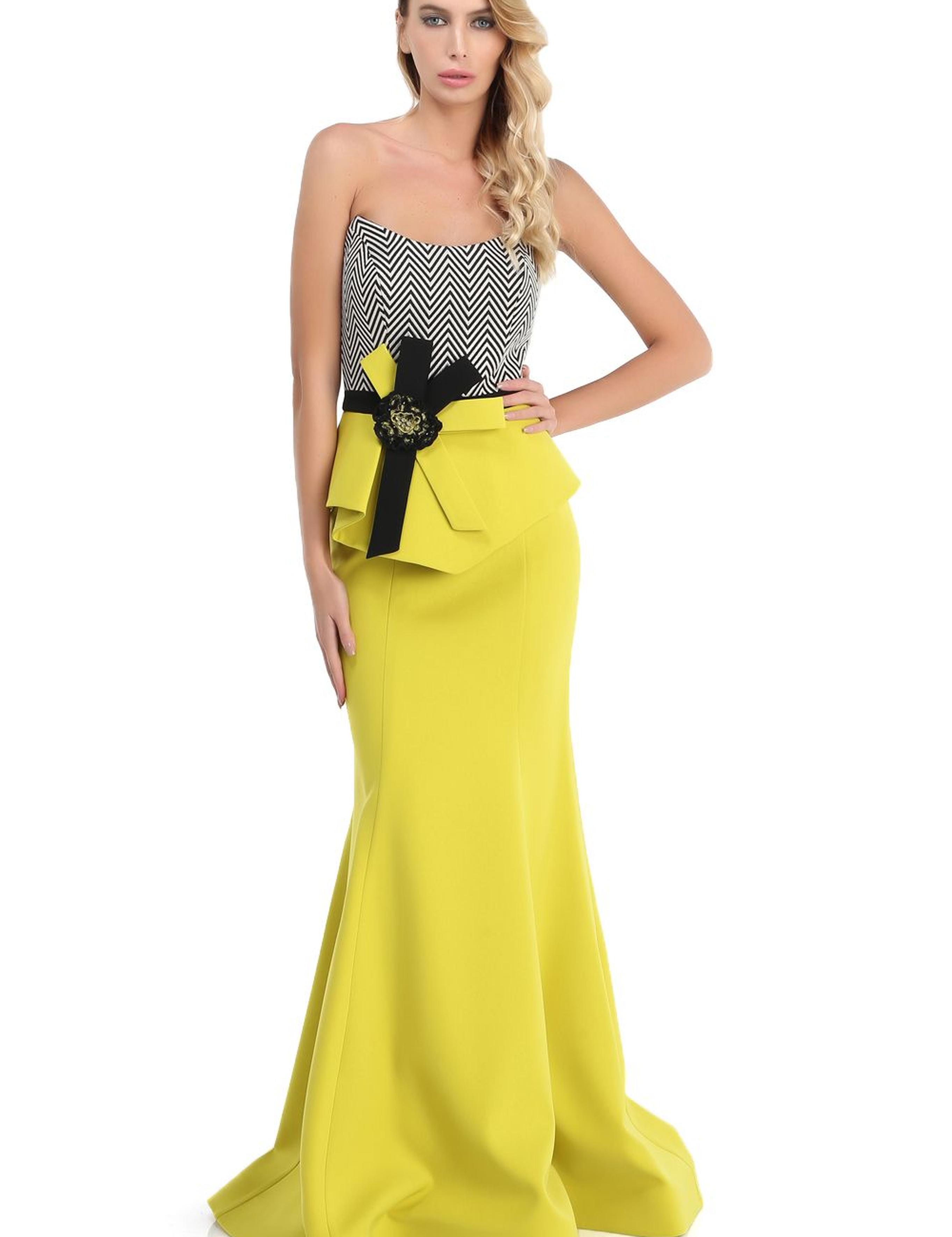 SARI İkili Takım Balık Abiye Elbise