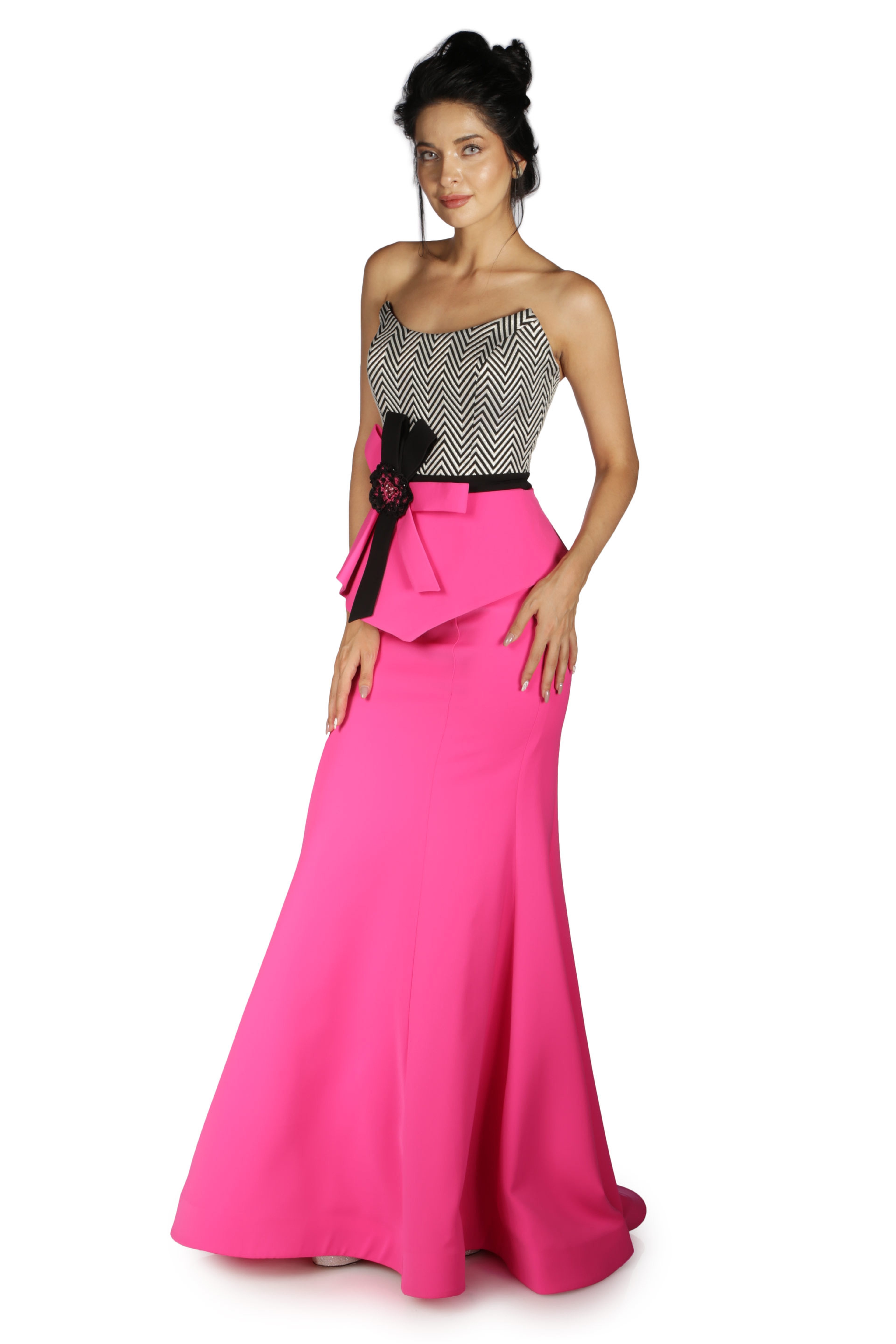 PEMBE İkili Takım Balık Abiye Elbise - Image 3