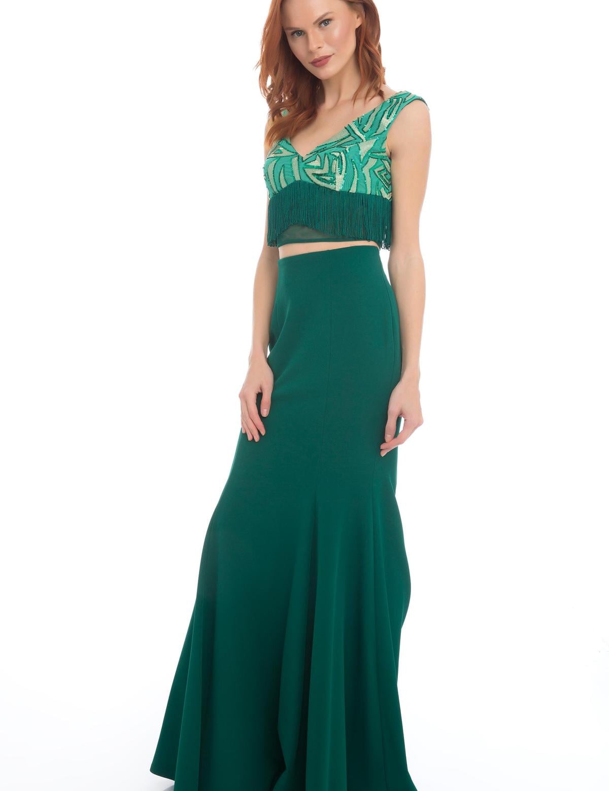 YESIL İkili Takım Balık Abiye Elbise - 50213094001