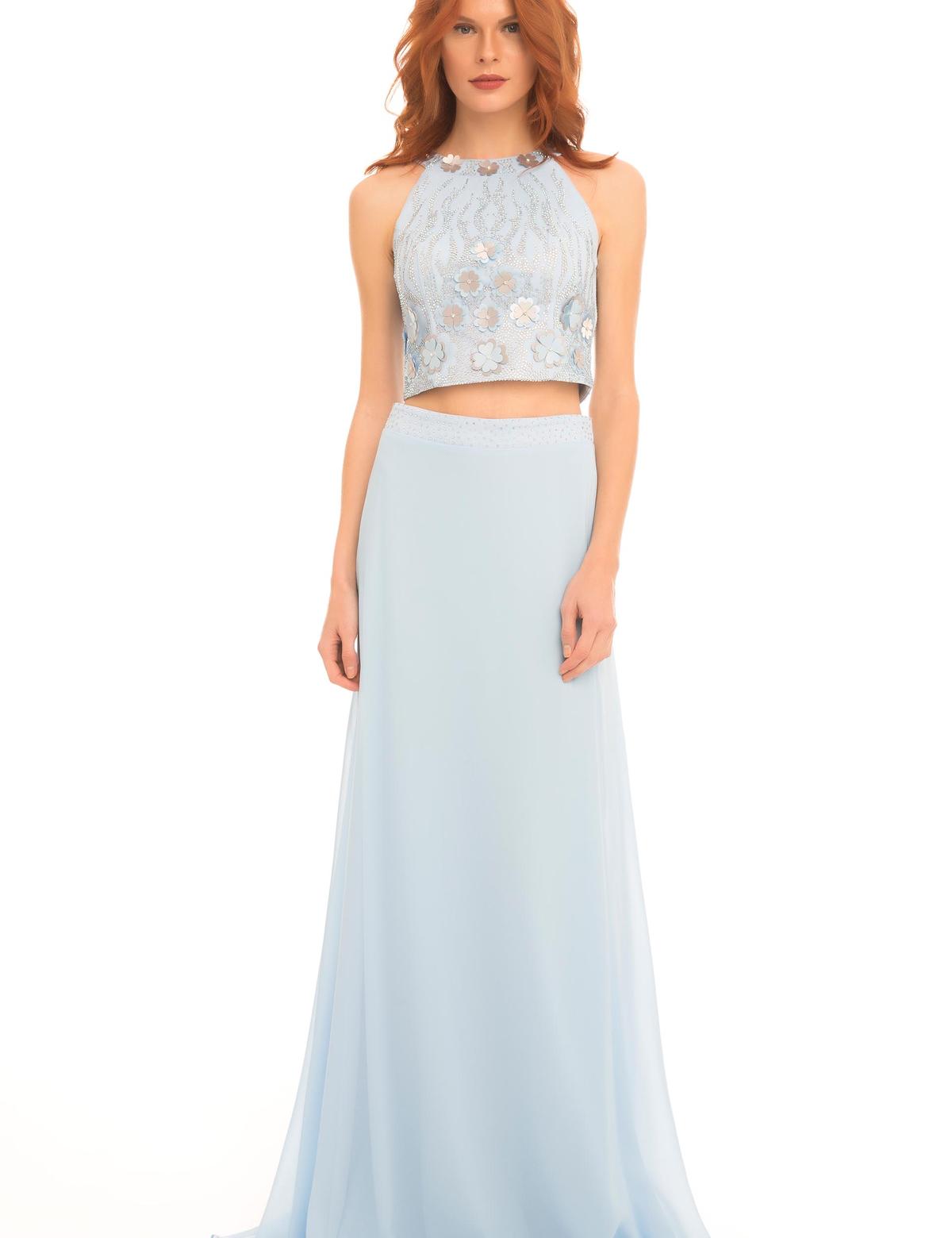 MAVI İkili Takım Balık Abiye Elbise