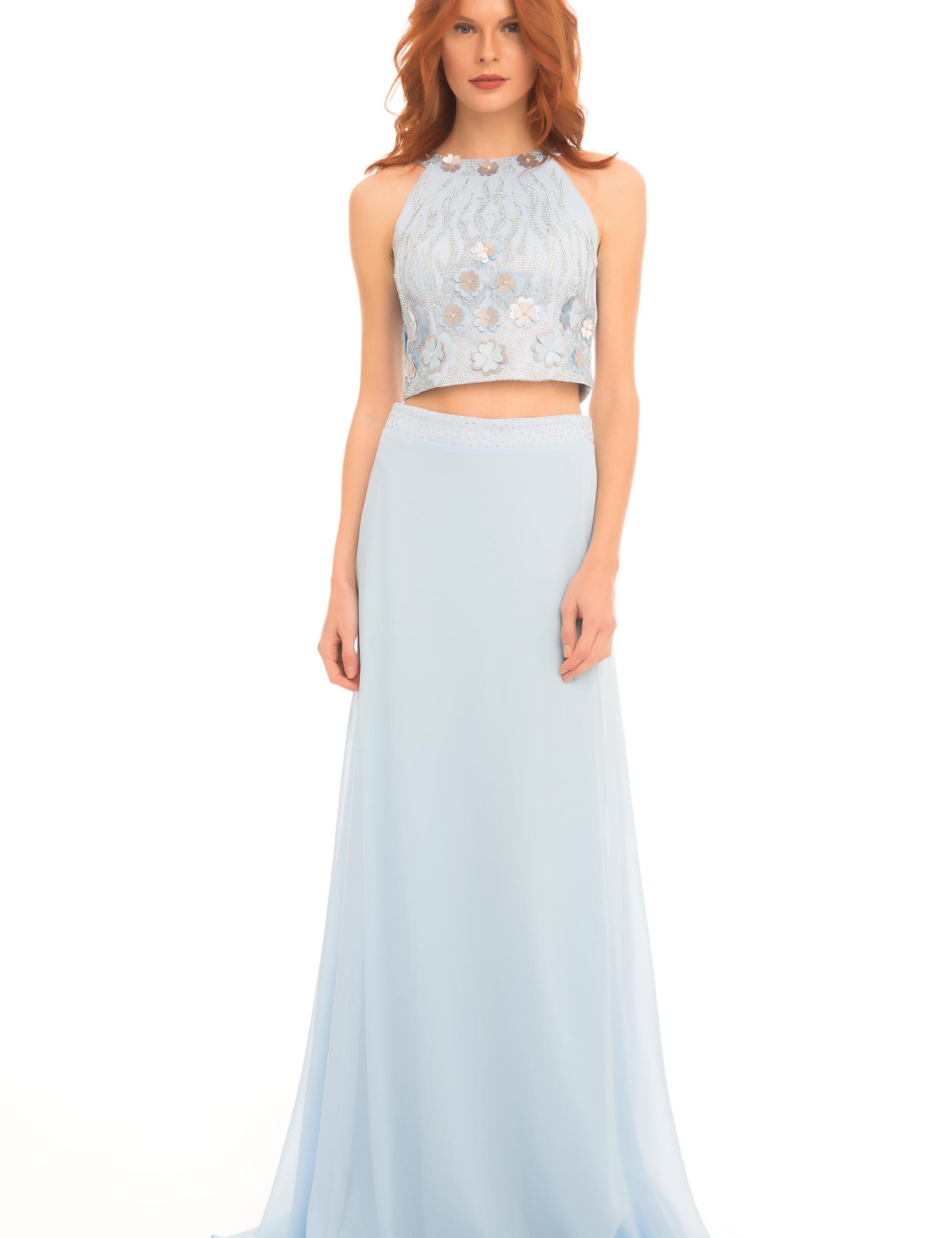 MAVI İkili Takım Balık Abiye Elbise