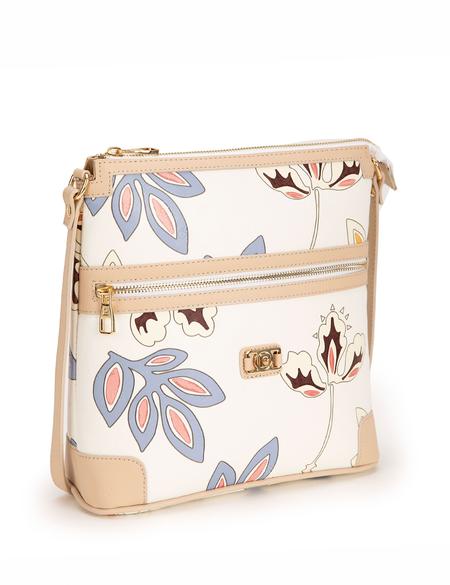 Beyaz Çiçek Desenli Çapraz Çanta - 50221320001