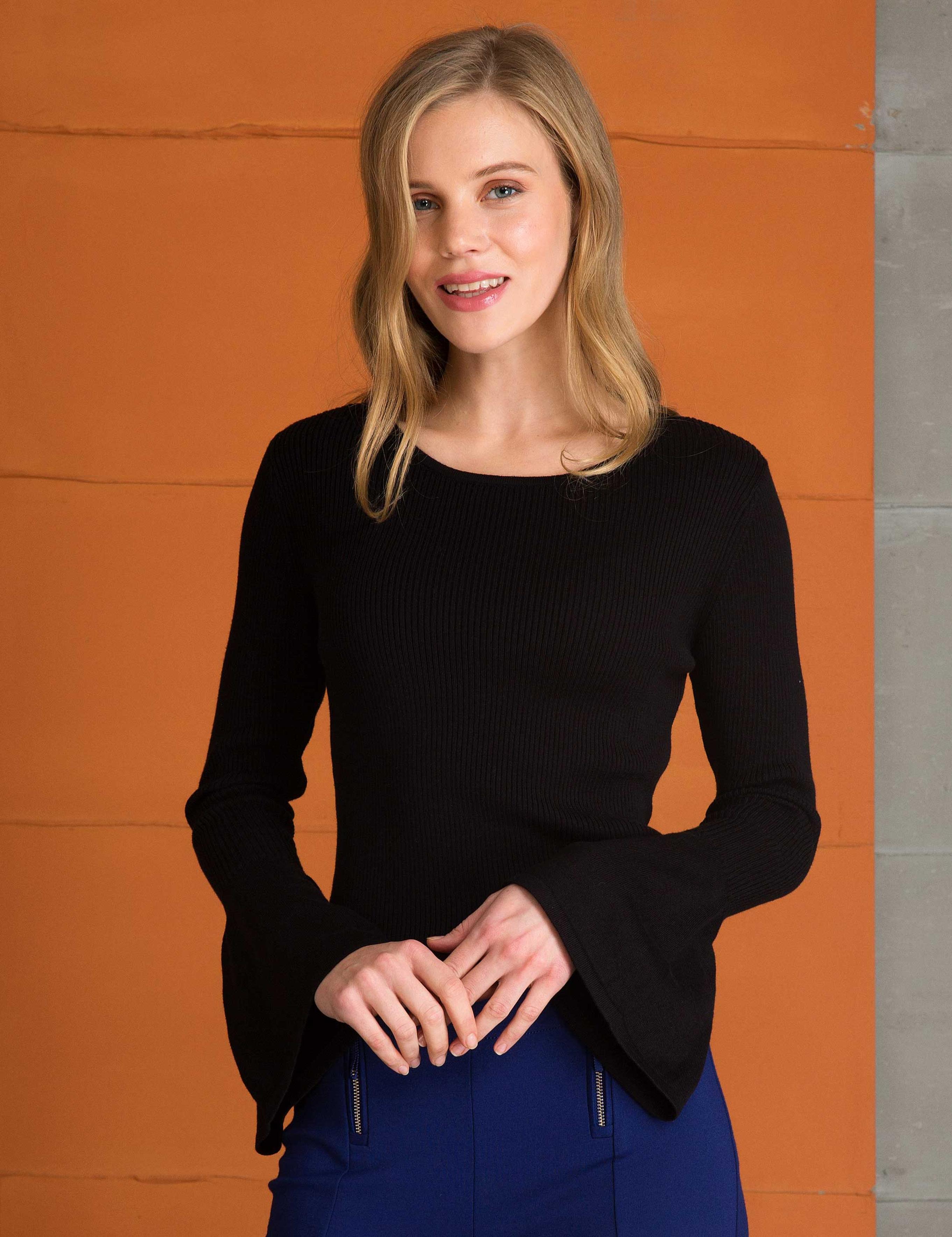 Siyah Slim Fit Kazak