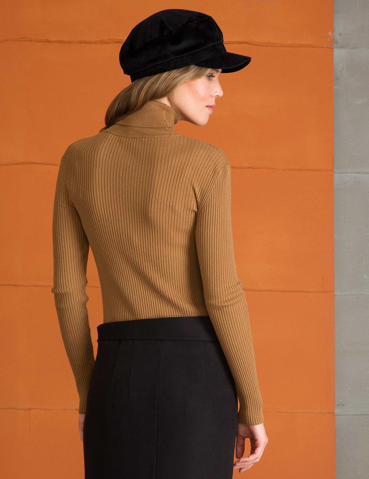 Camel Slim Fit Kazak - 50197415006