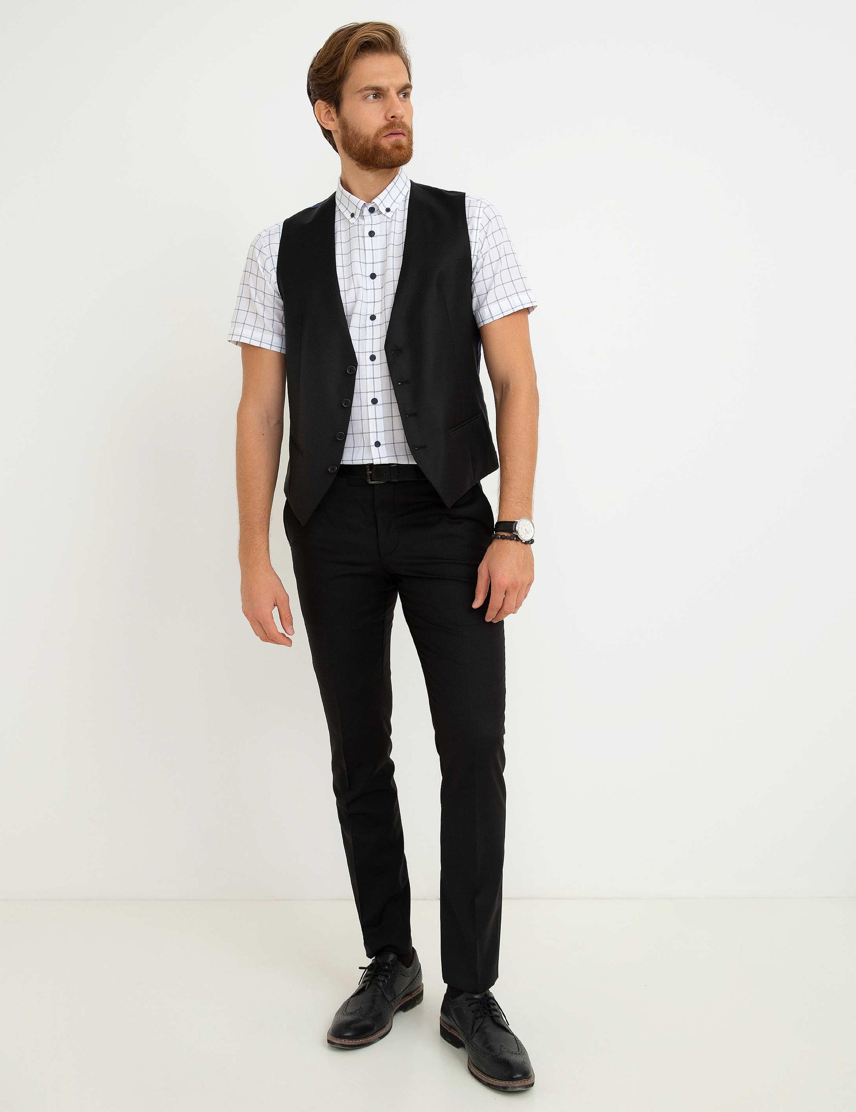 Siyah Slim Fit Yelek