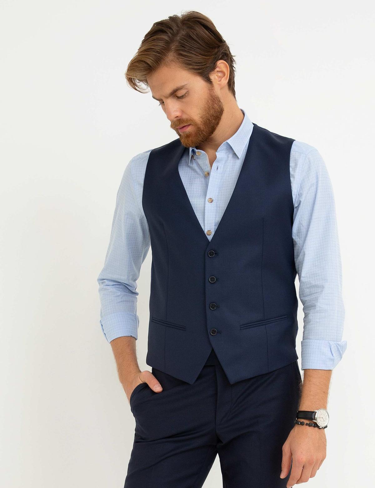 Lacivert Yelek - 50193309014