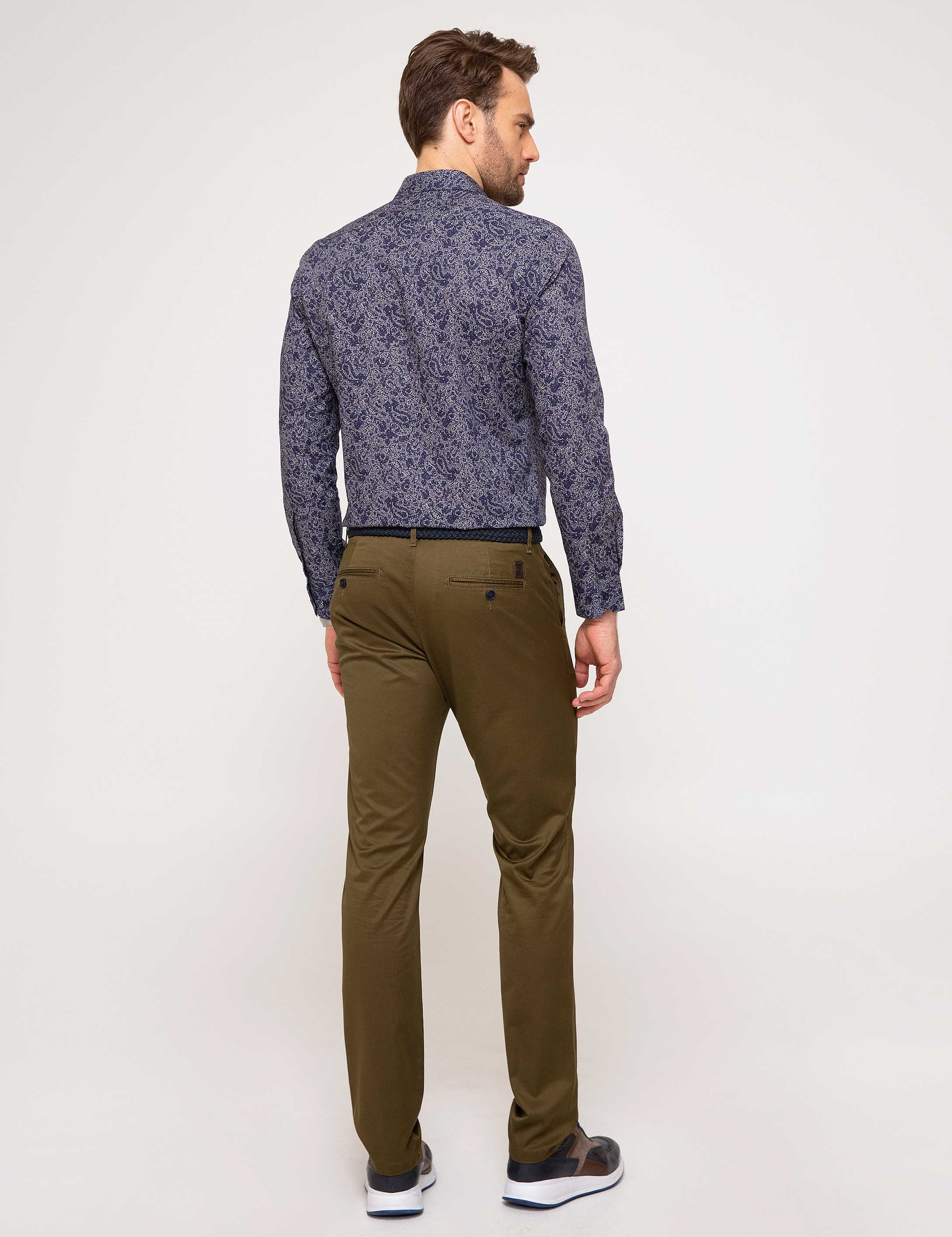 Haki Slim Fit Kanvas Pantolon - Image 3