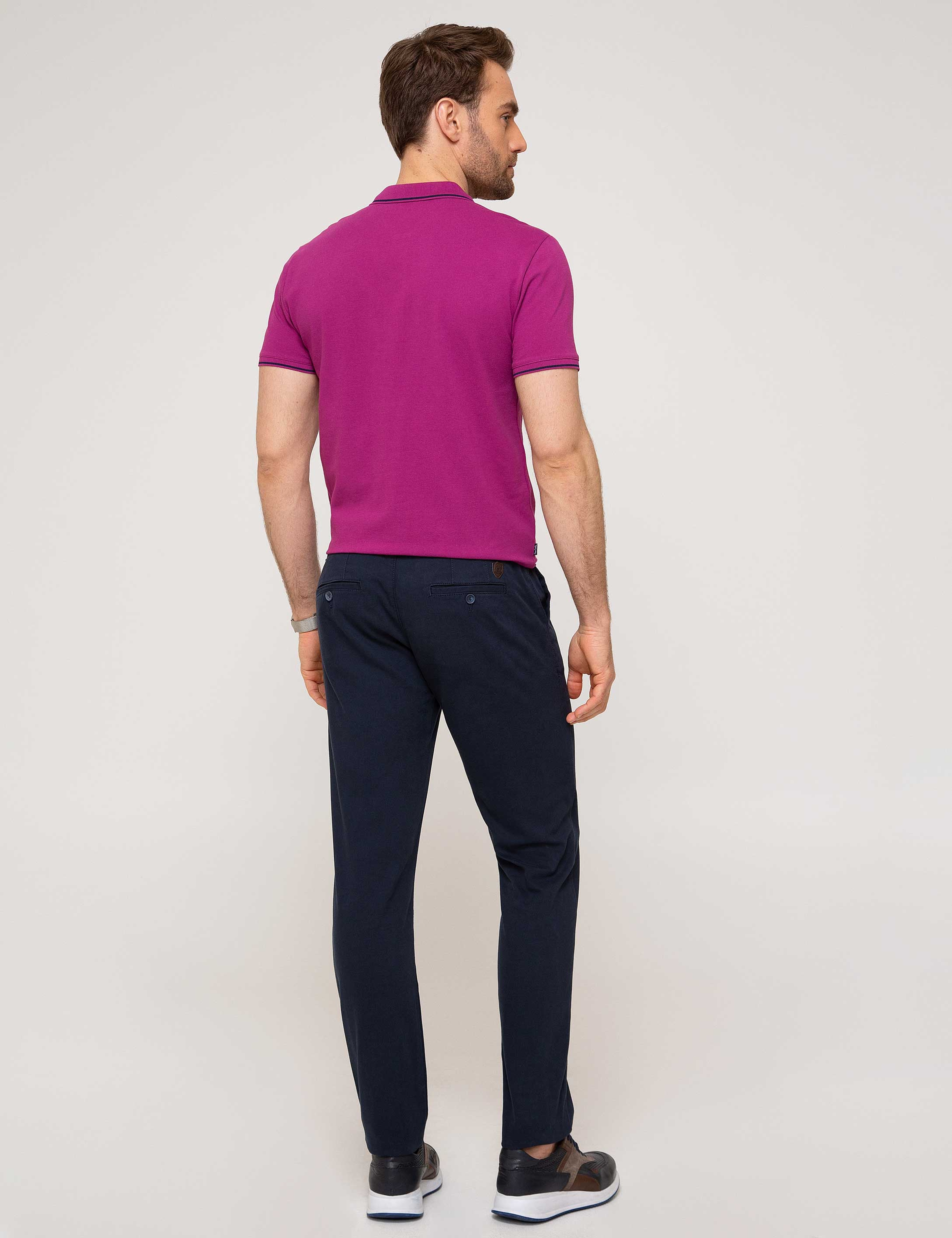 Lacivert Slim Fit Kanvas Pantolon