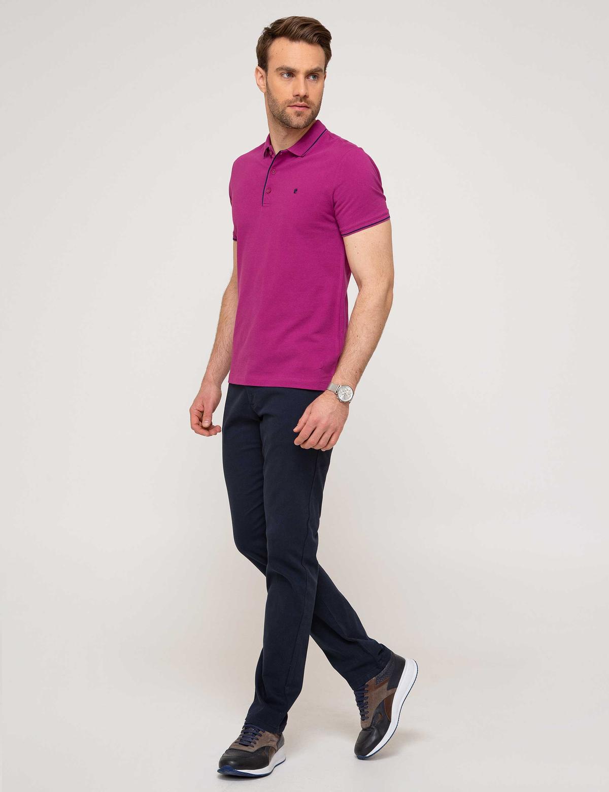 Lacivert Slim Fit Kanvas Pantolon