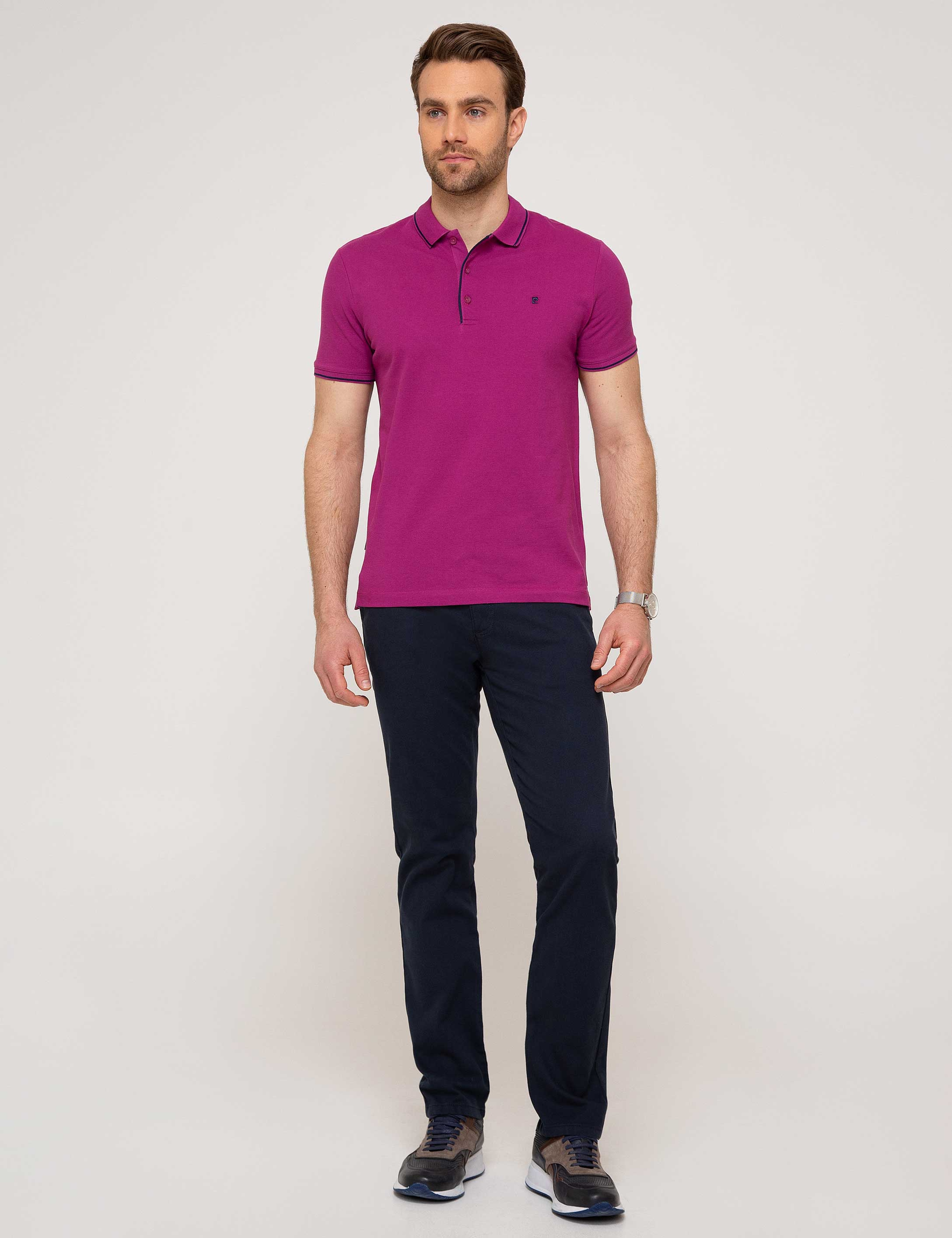 Lacivert Slim Fit Kanvas Pantolon