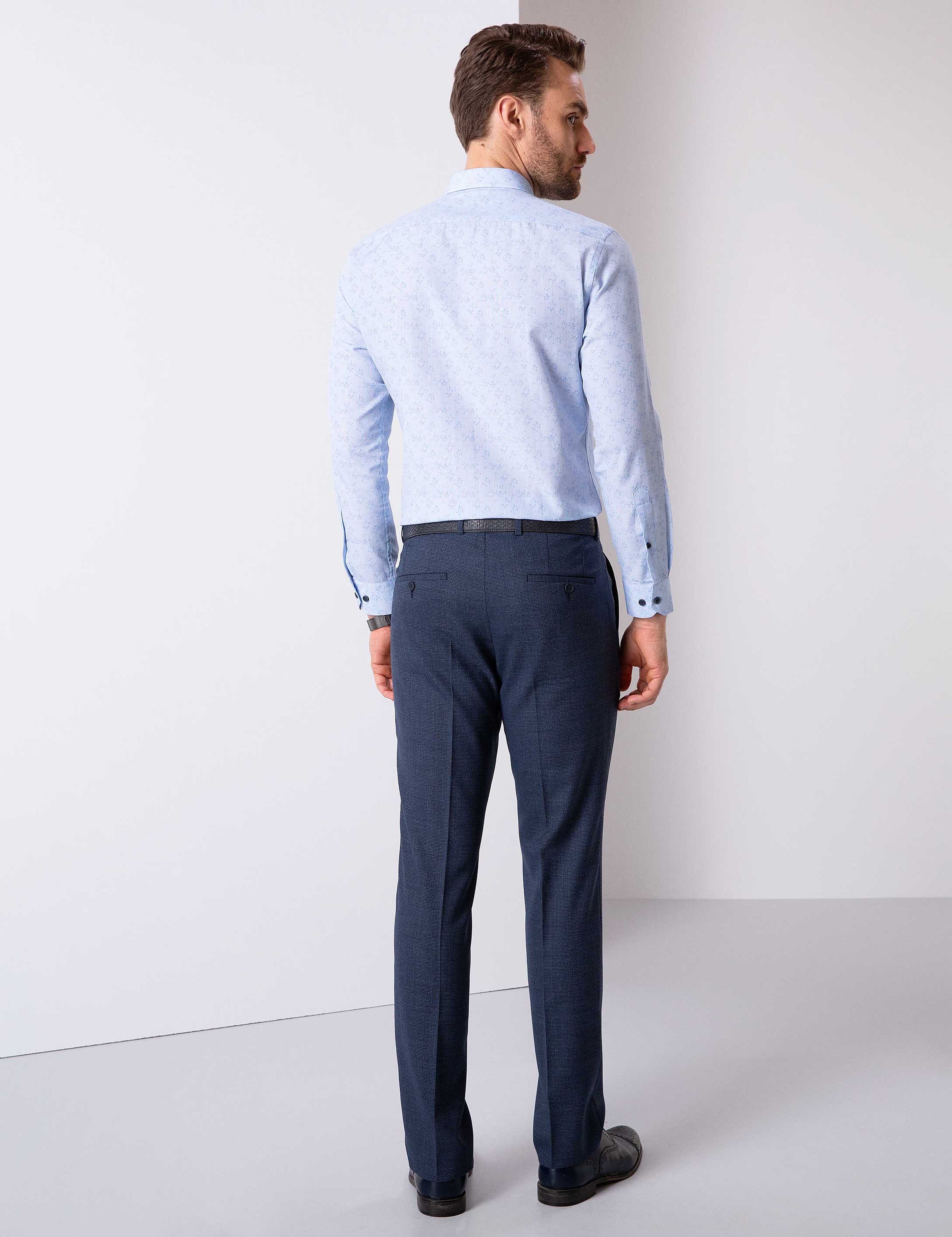 Koyu Mavi Slim Fit Pantolon - Image 3