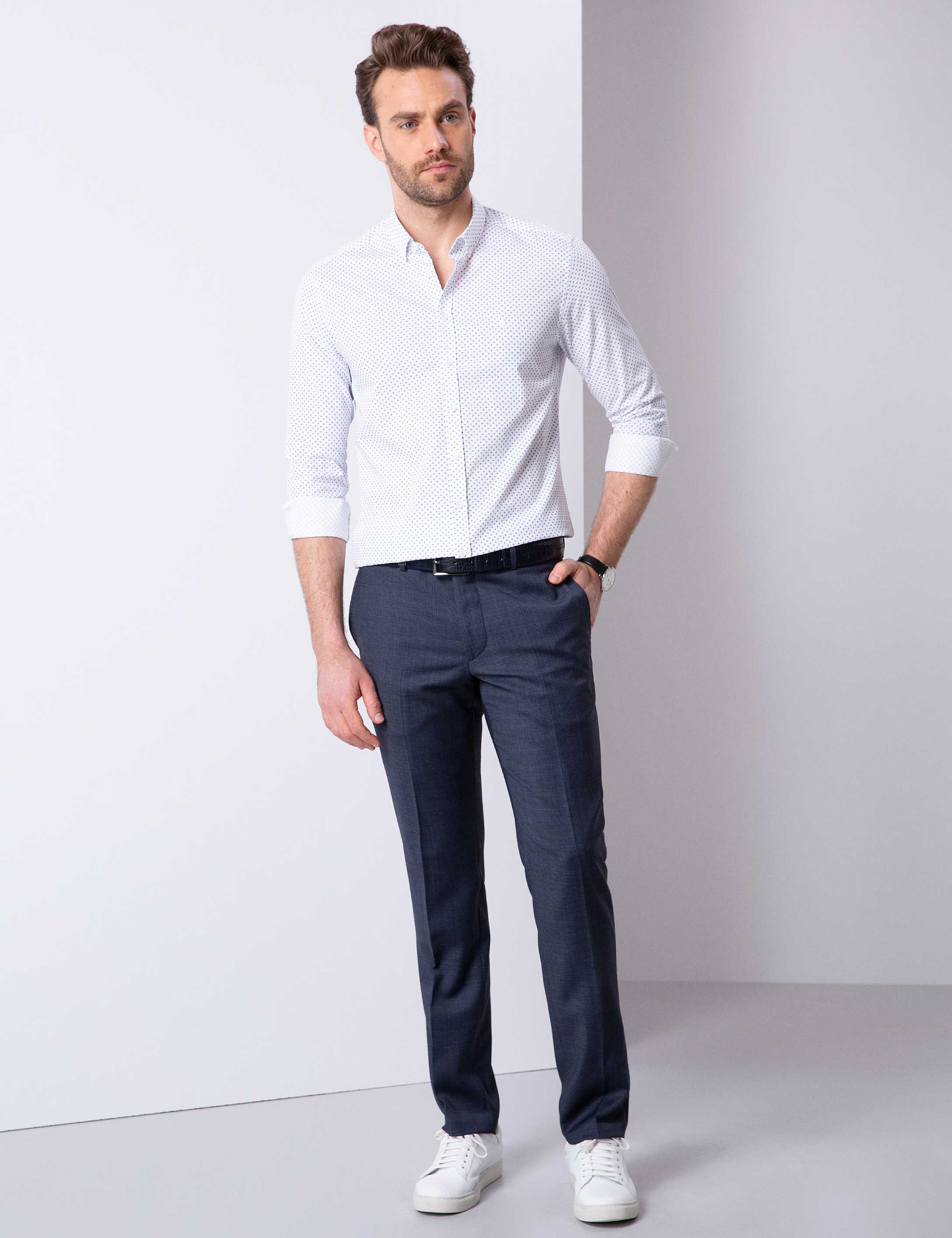 Lacivert Slim Fit Pantolon - Image 1