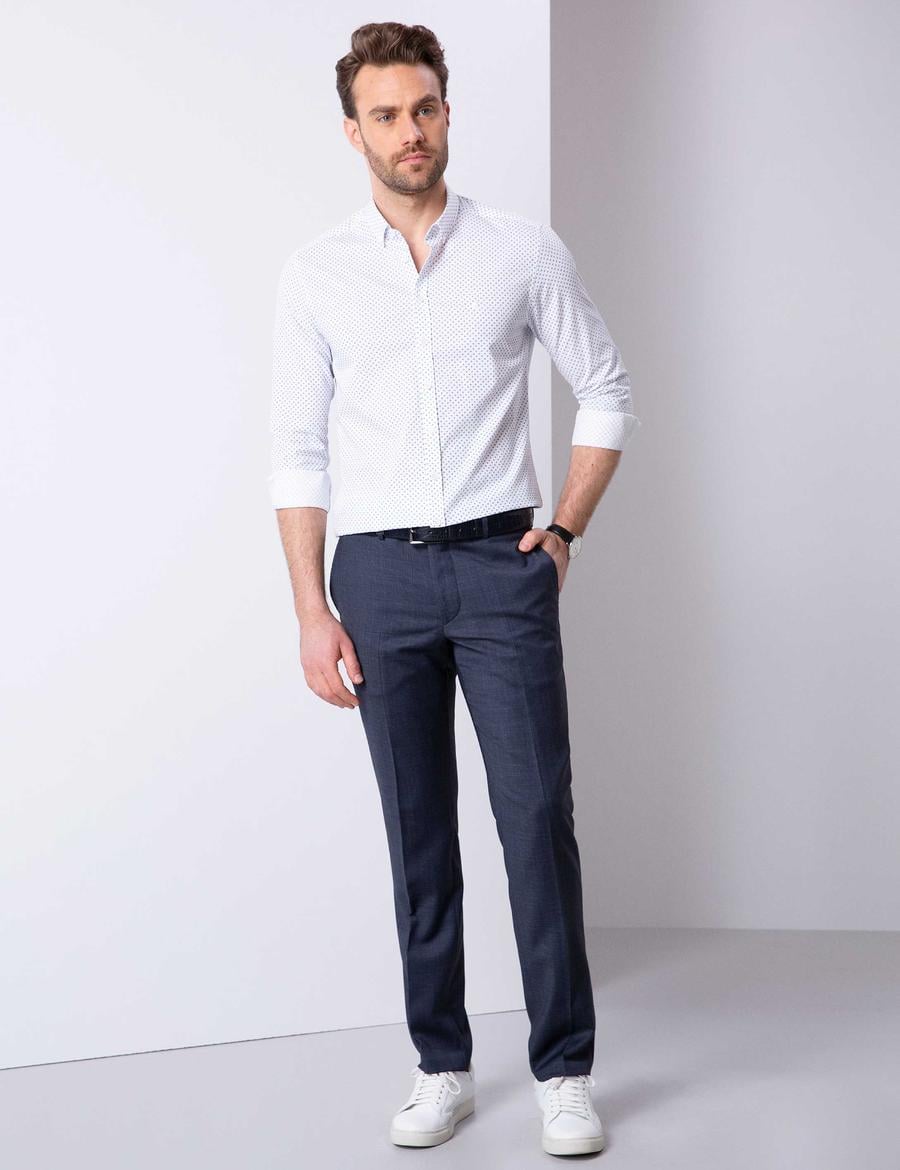 Lacivert Slim Fit Pantolon