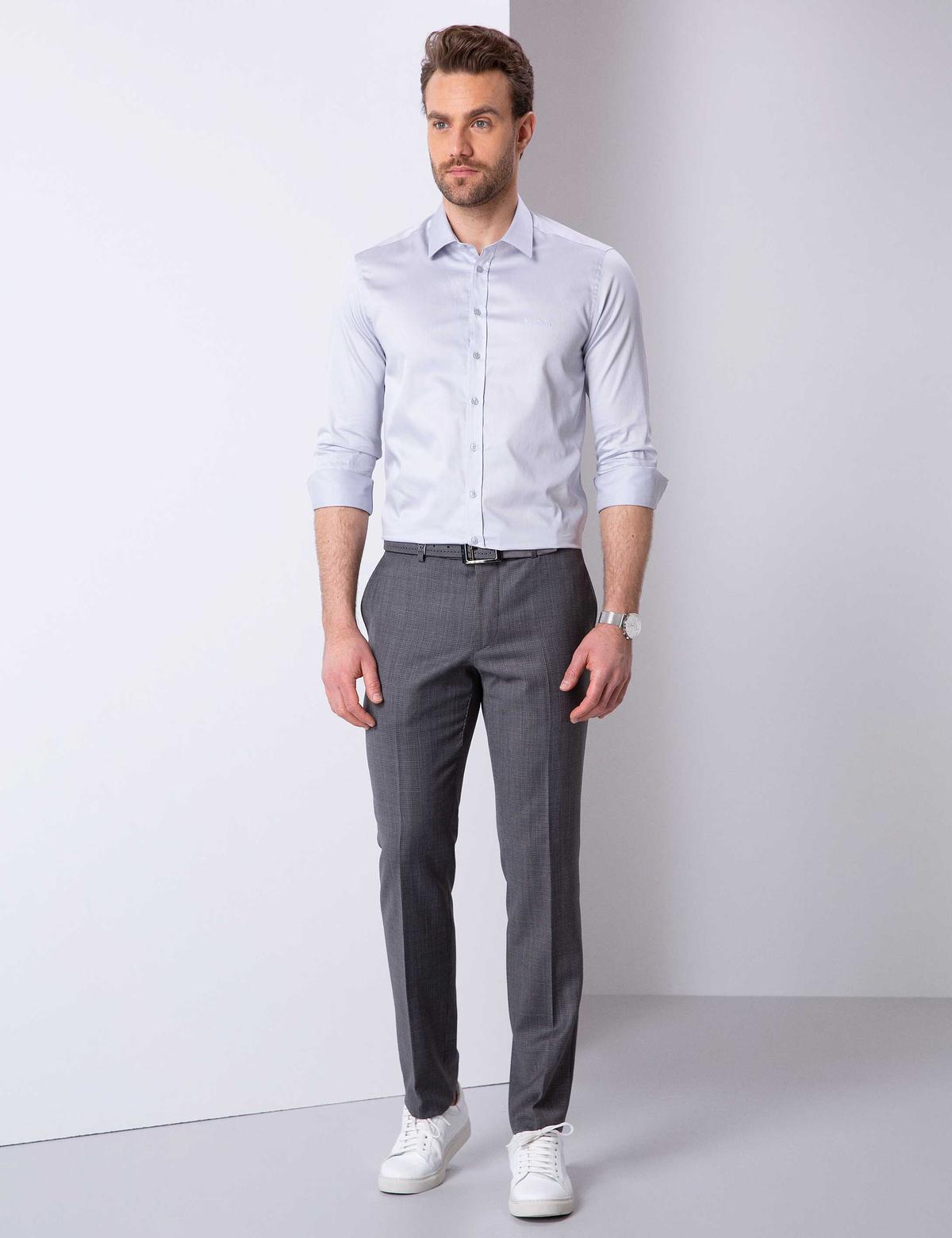 Gri Slim Fit Pantolon