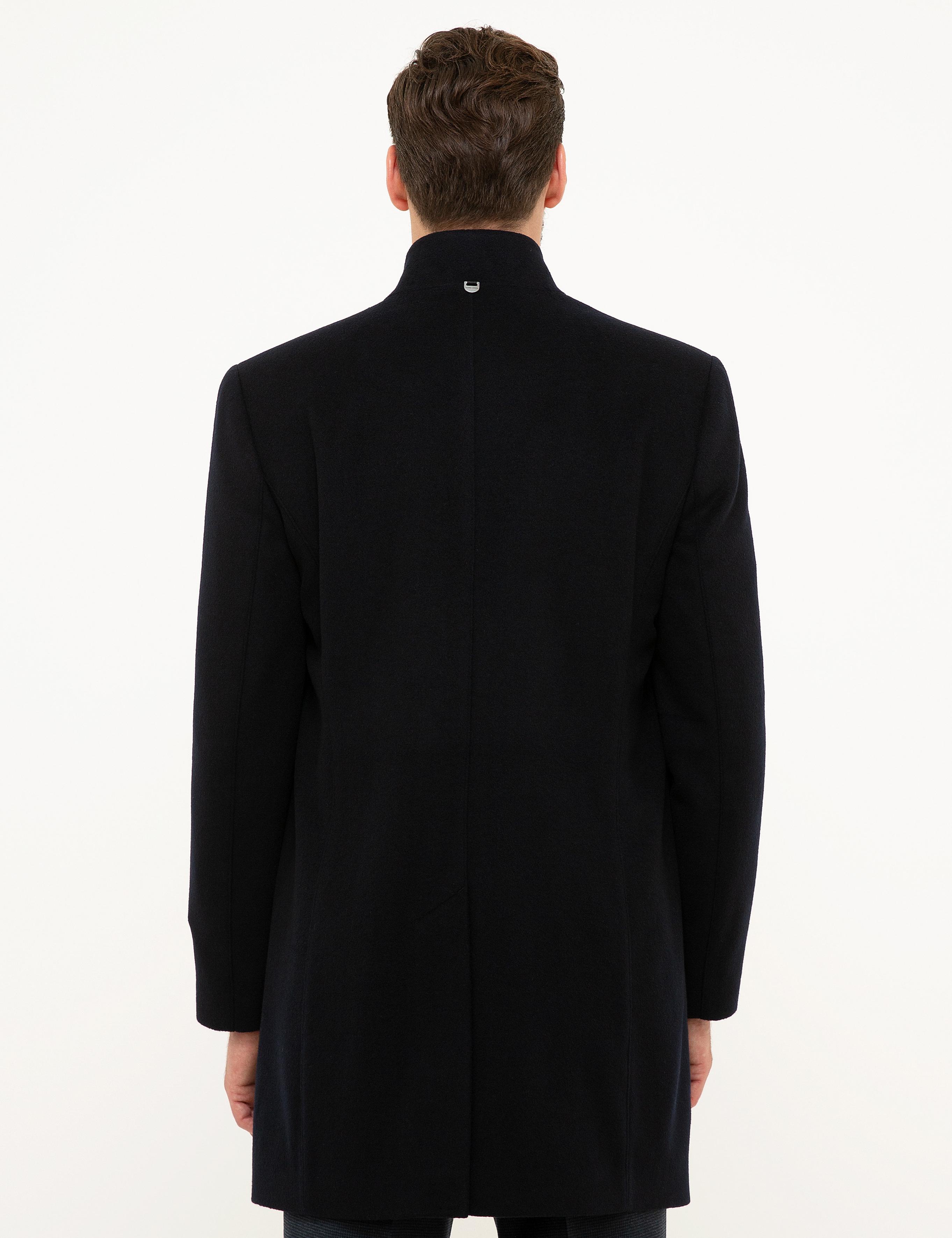 Lacivert Slim Fit Palto