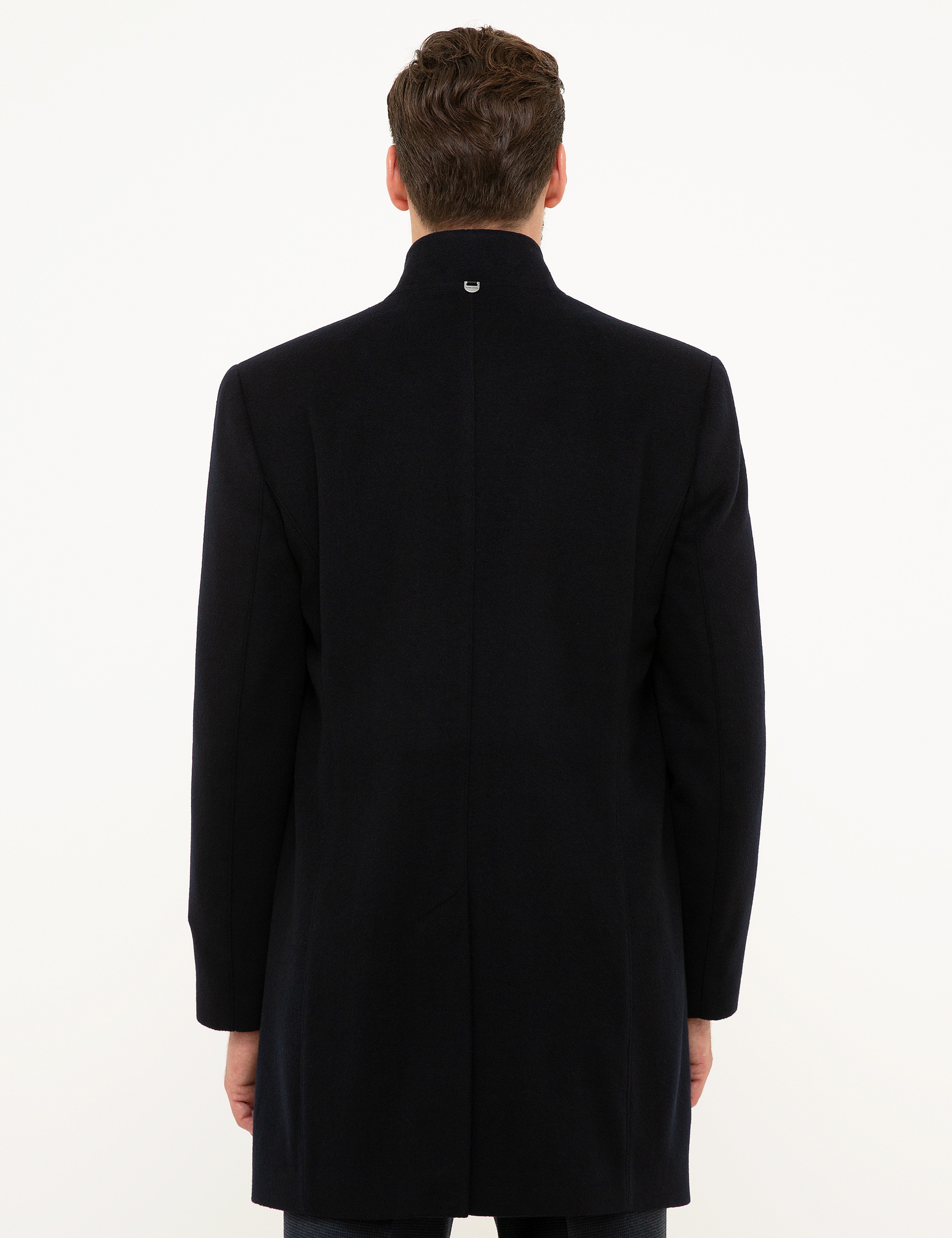 Lacivert Slim Fit Palto