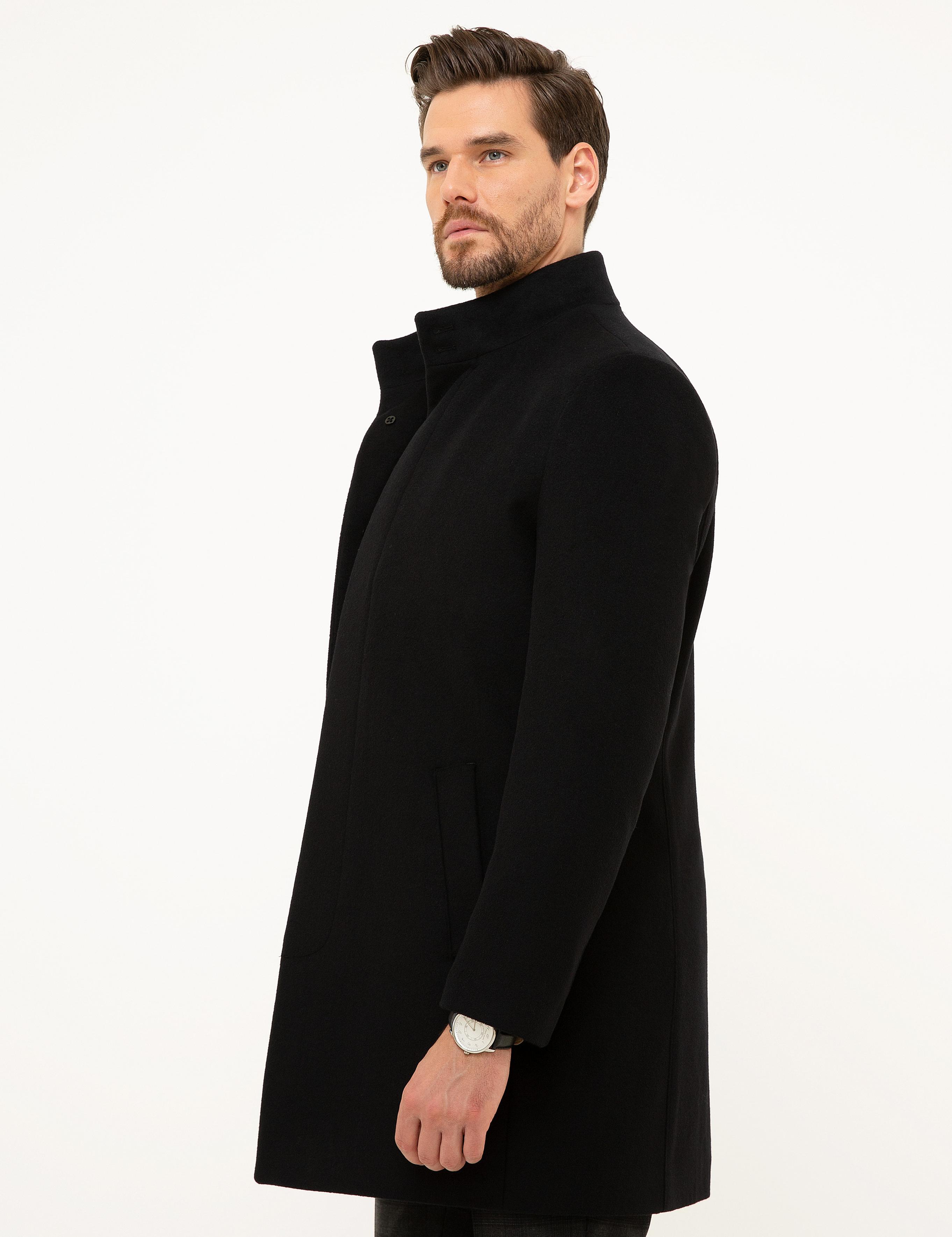 Siyah Slim Fit Palto