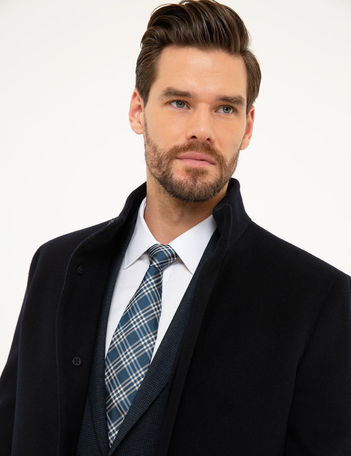 Lacivert Slim Fit Palto - 50207639012