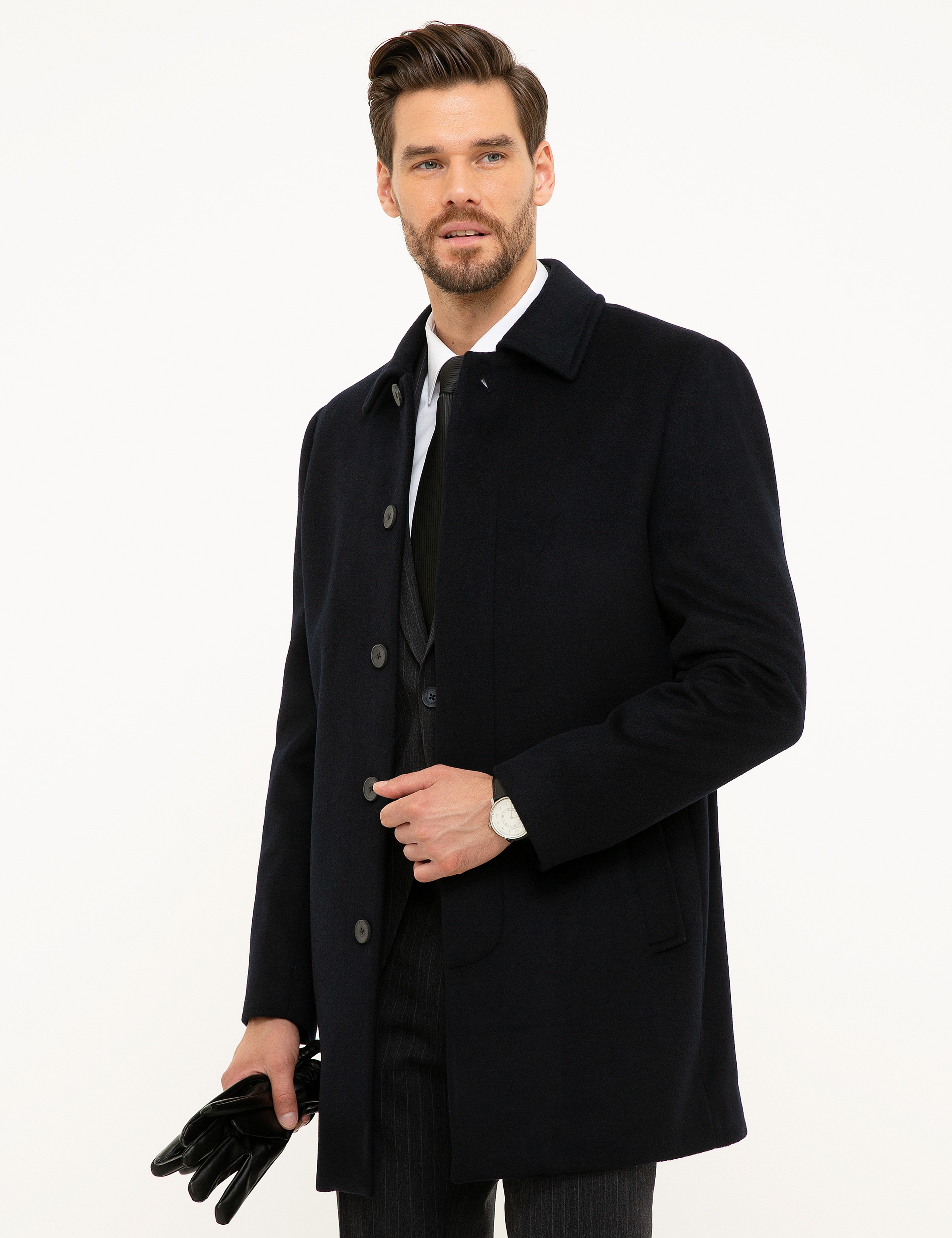 Lacivert Slim Fit Kaban - Image 3