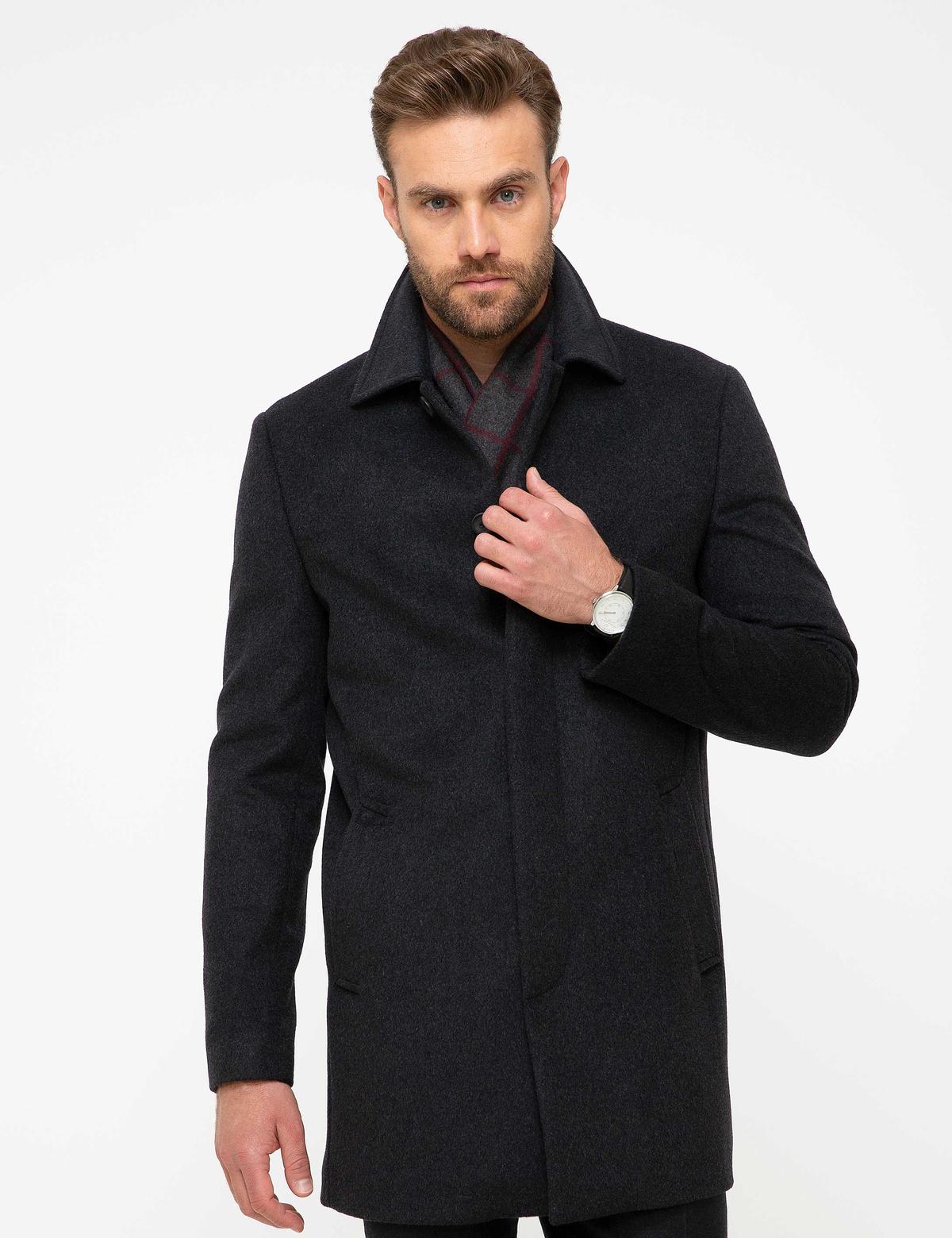 Antrasit Slim Fit Kaban