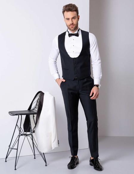 Ekru Yelekli Damatlık Smokin - 50208304047