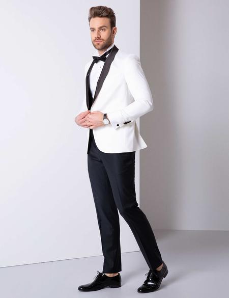 Ekru Yelekli Damatlık Smokin - 50208304047