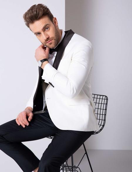 Ekru Yelekli Damatlık Smokin - 50208304047