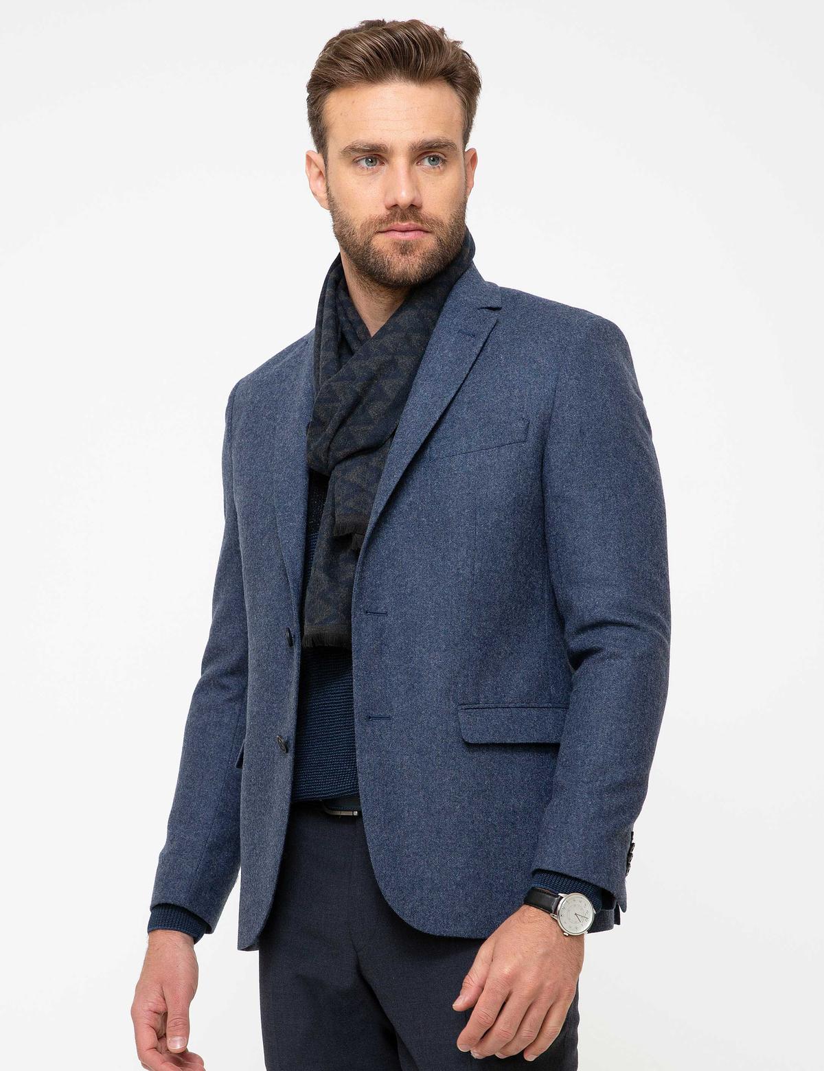 Açık Lacivert Slim Fit Ceket