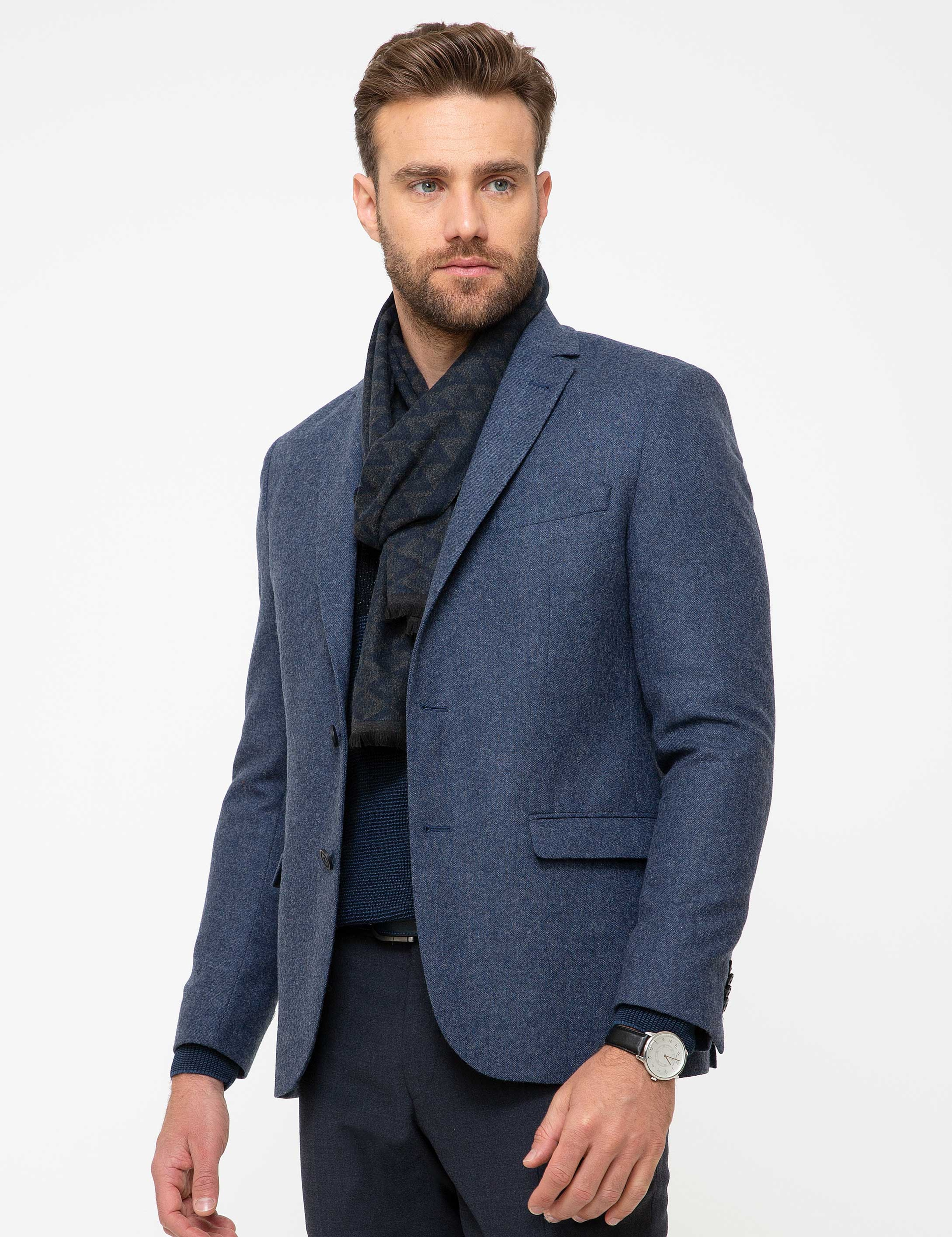 Açık Lacivert Slim Fit Ceket - Image 1