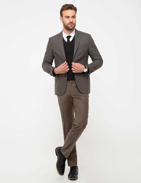 Kahverengi Slim Fit Ceket - 50208604074