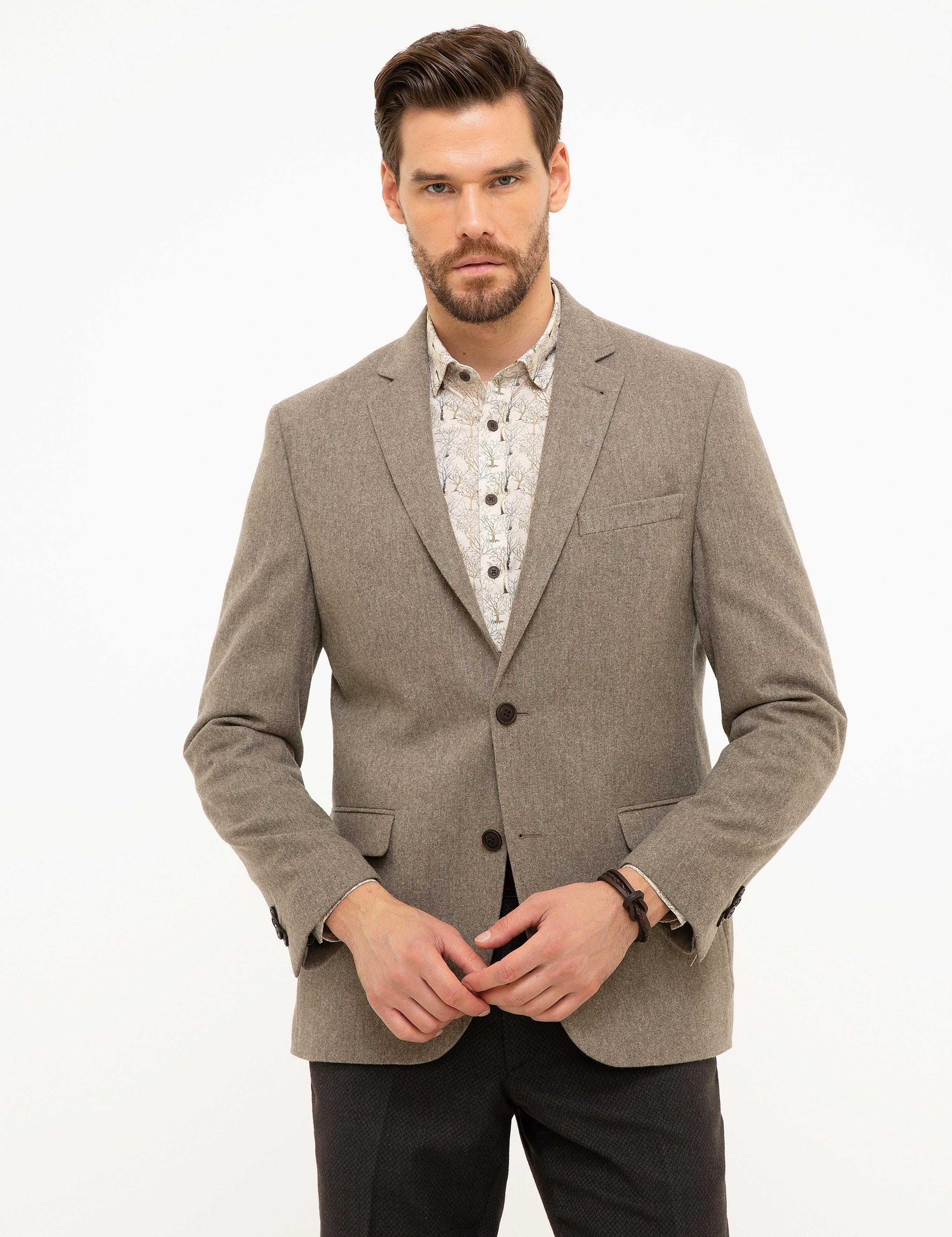 Açık Kahverengi Slim Fit Ceket