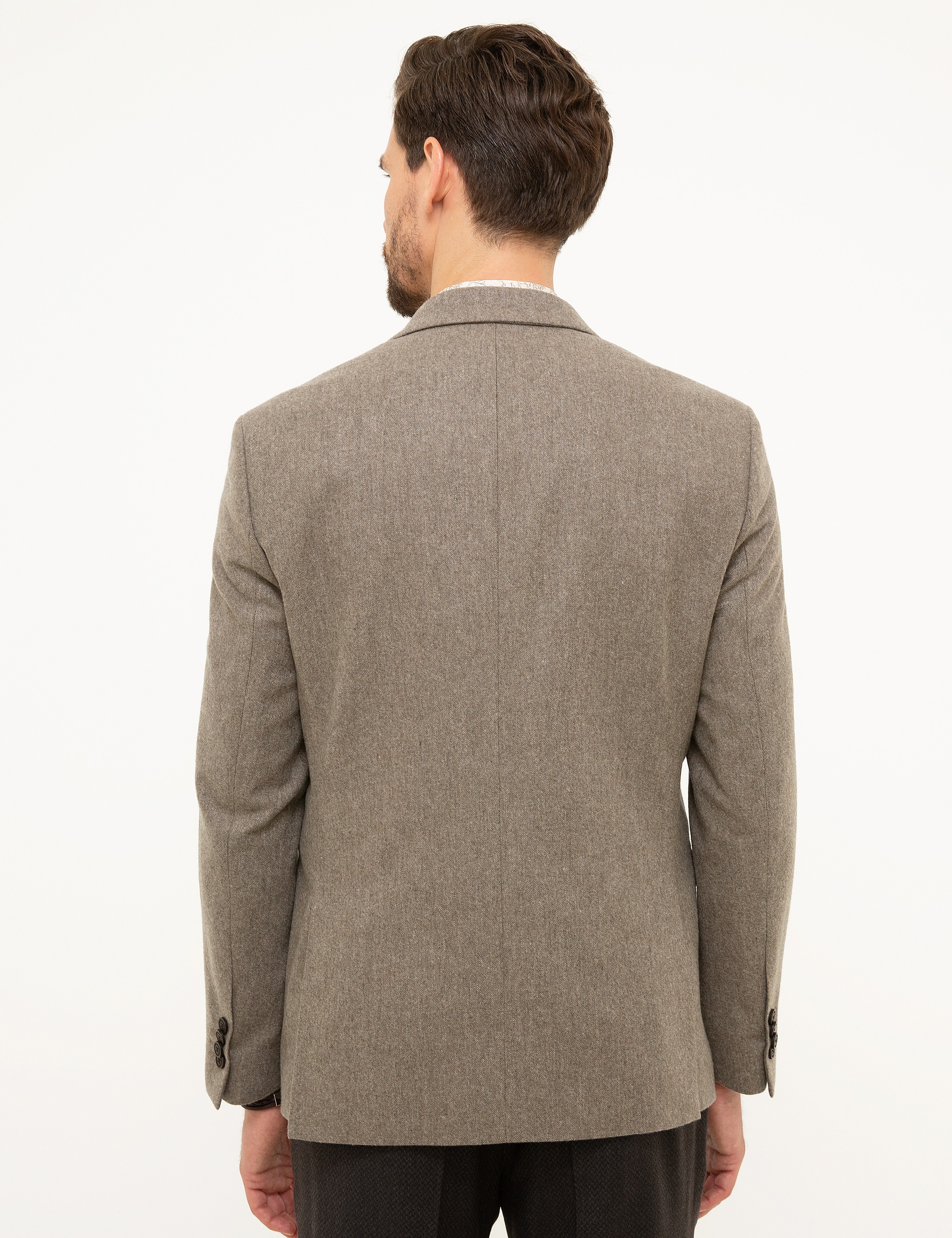 Açık Kahverengi Slim Fit Ceket - Image 4